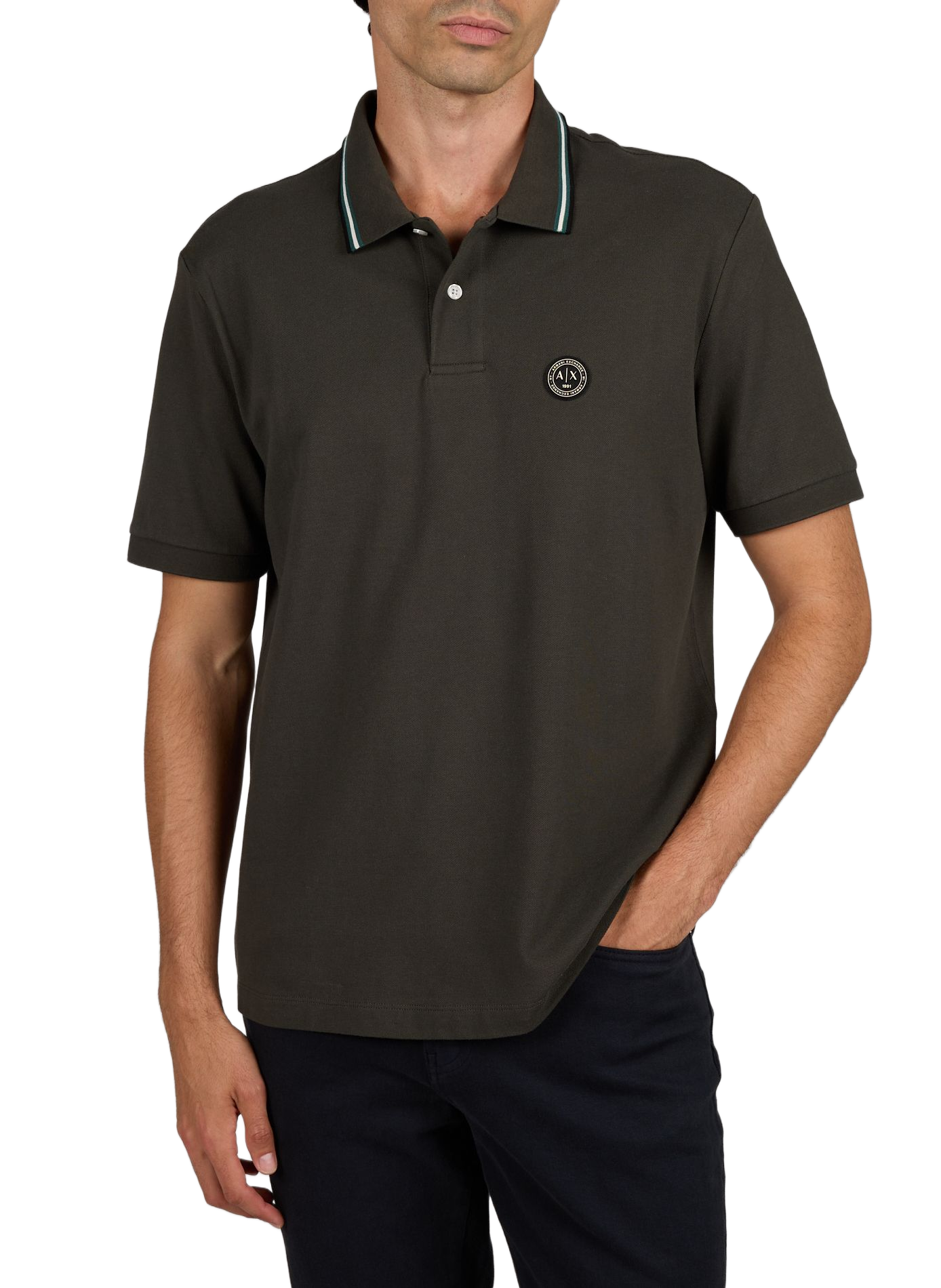 Rechte katoenen polo ARMANI EXCHANGE Kaki