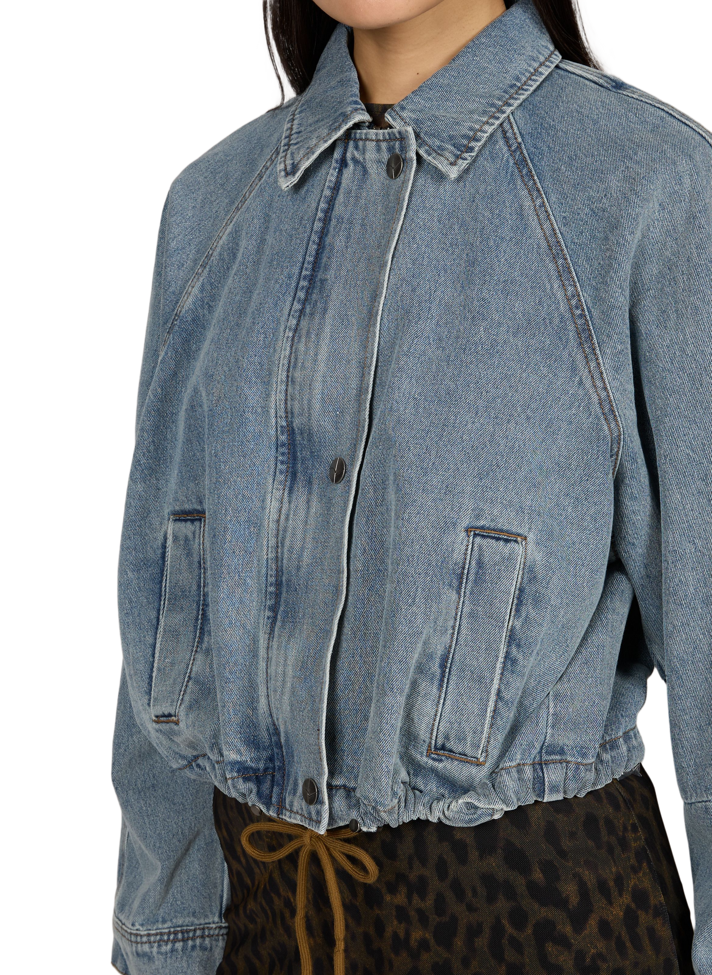 Denim jacket ROUTIANA in cotton ROUGE EDIT Blue