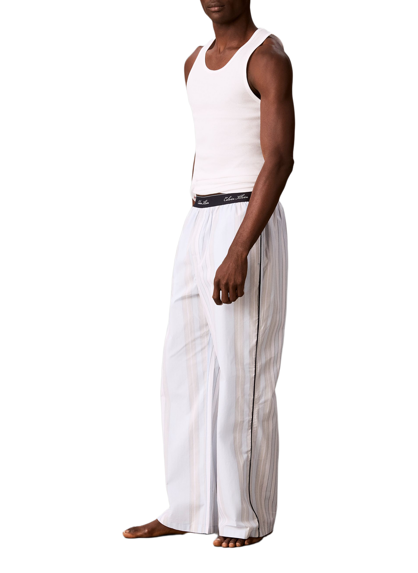 Pantalon de pyjama rayé en coton CALVIN KLEIN Multicolore