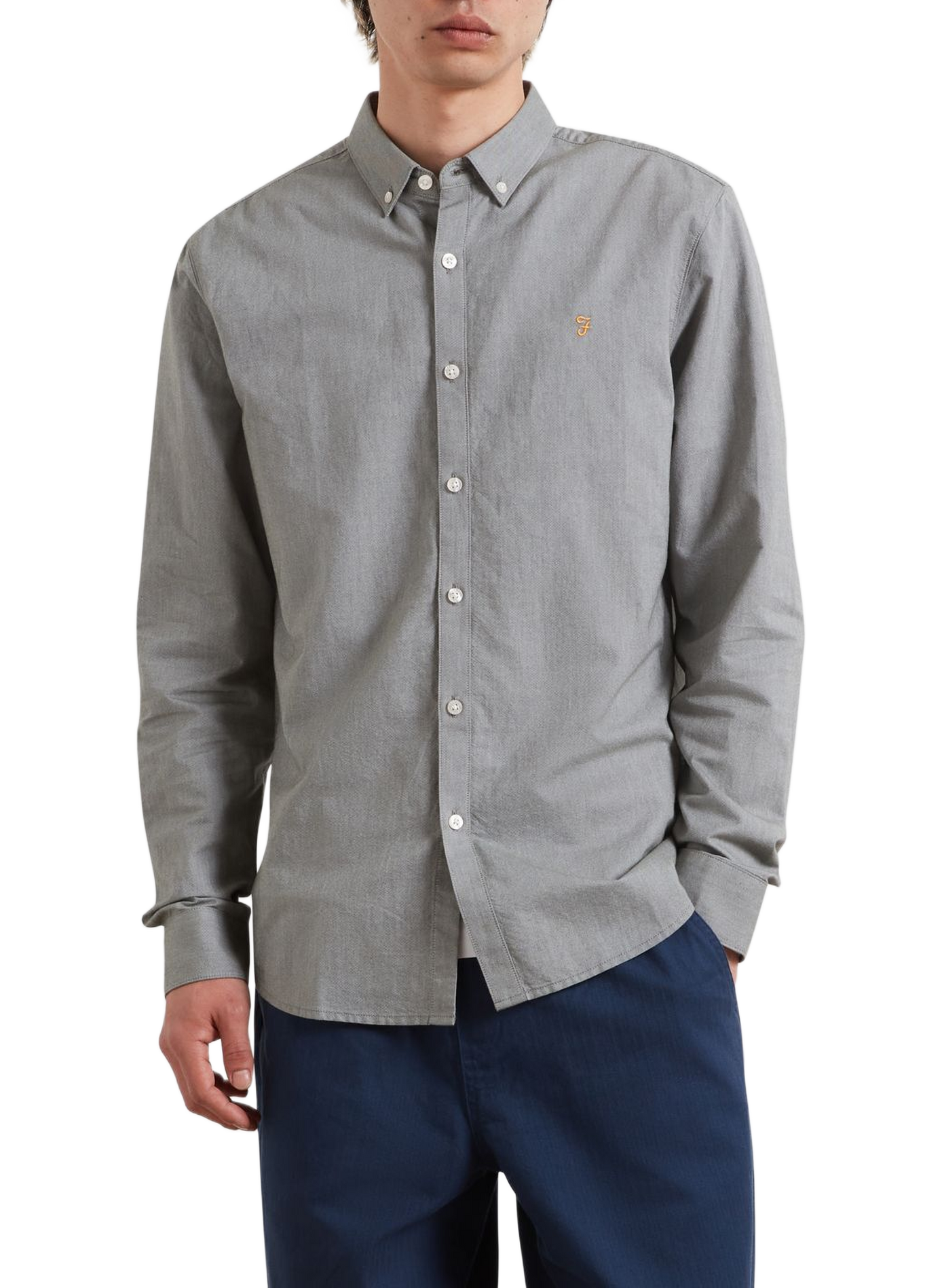 Chemise droite à logo brodé en coton FARAH Green