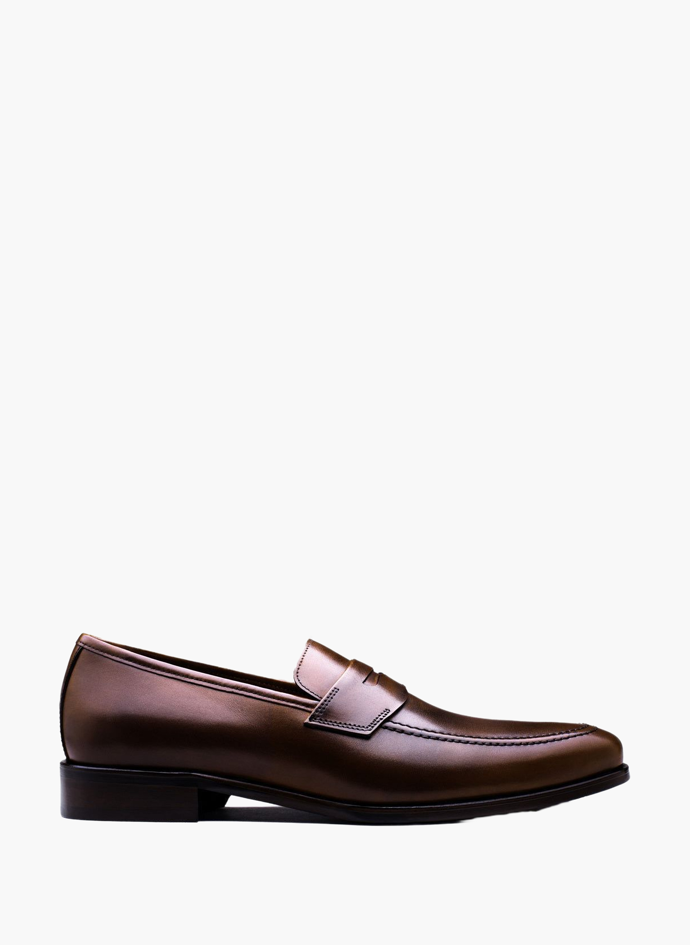 Mocassin cuir luton FINSBURY Marron