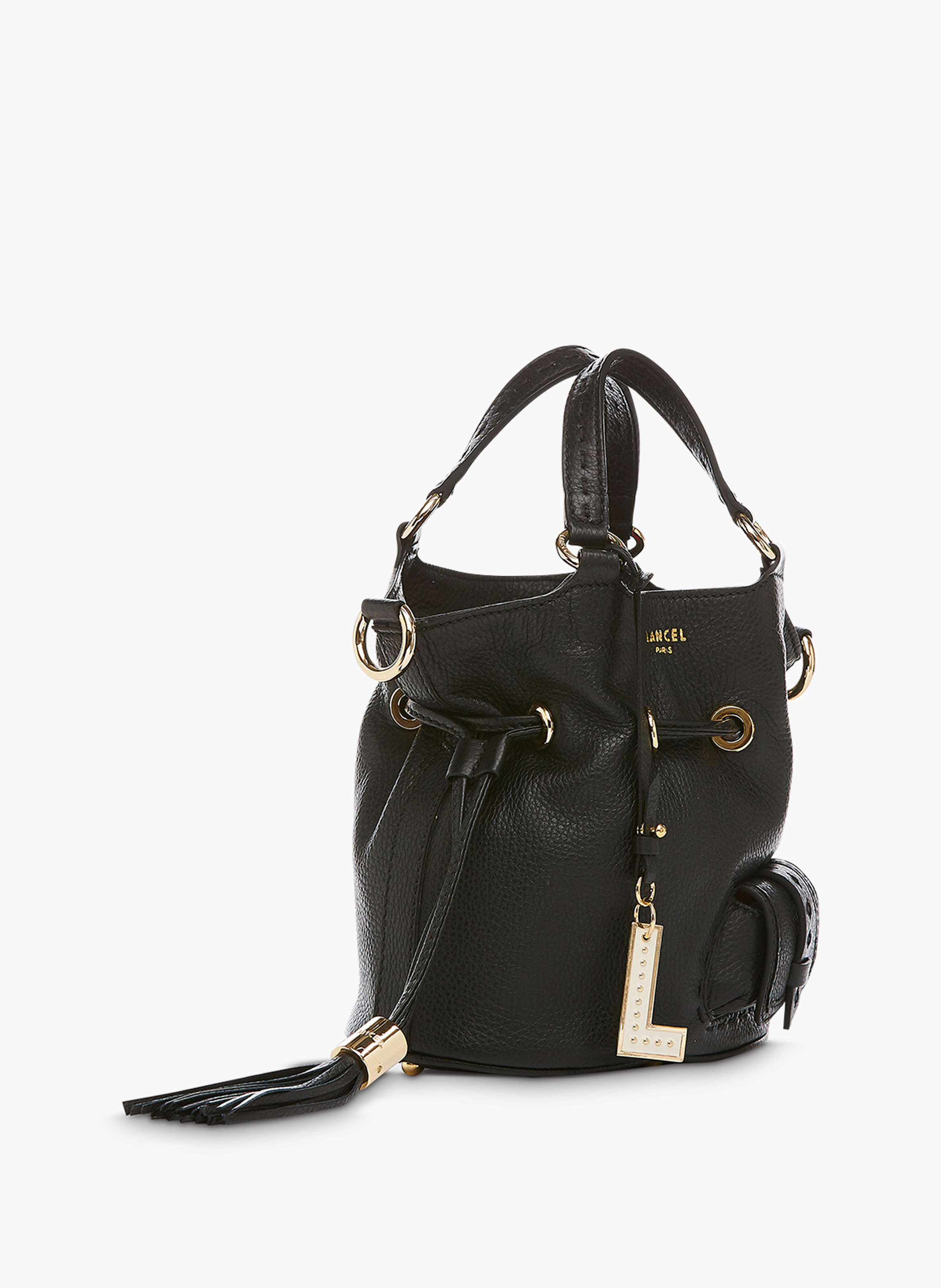 Sac seau s premier flirt de lancel en cuir LANCEL Noir
