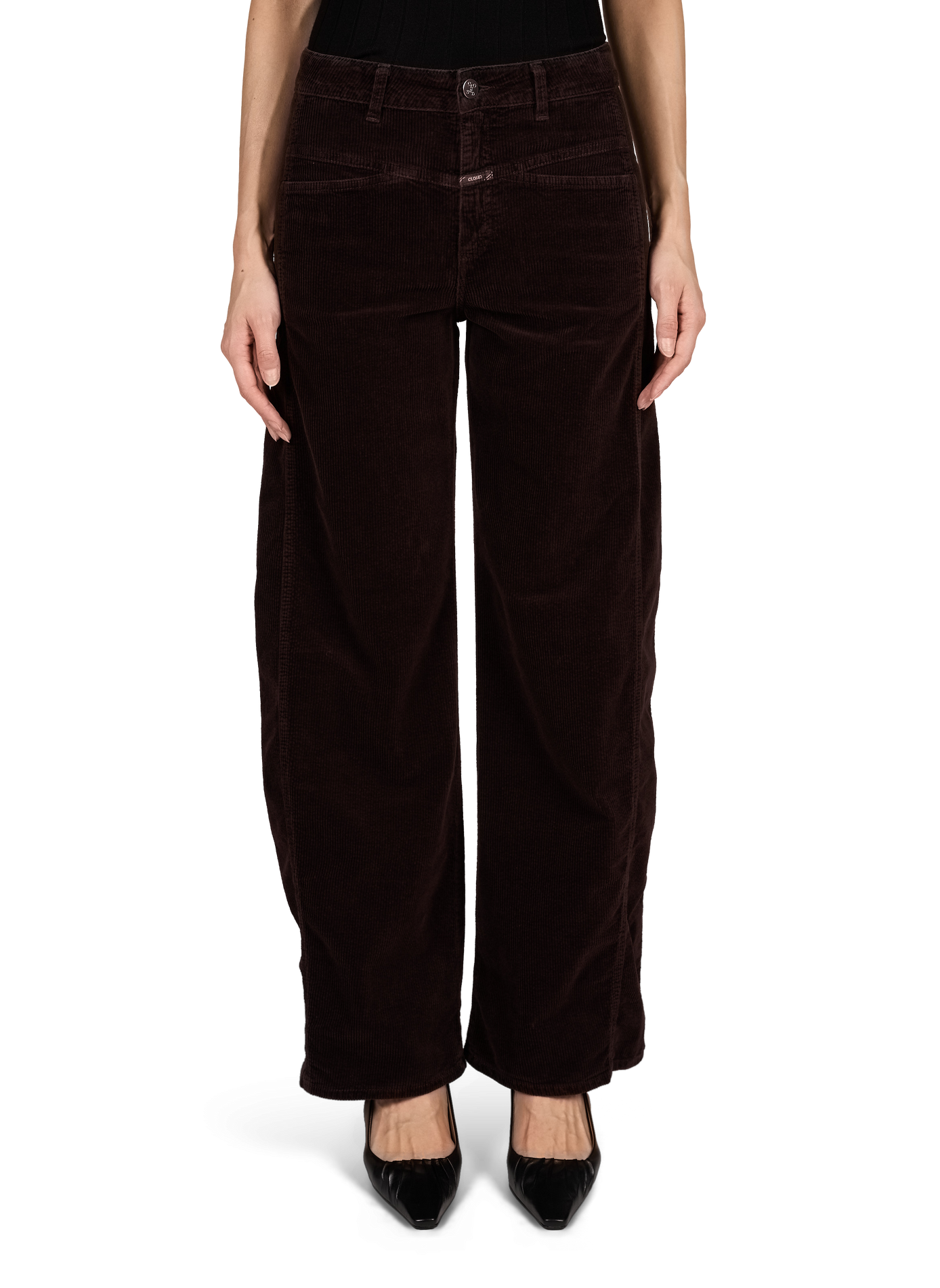 Corduroy cotton blend Tori jeans CLOSED Brown