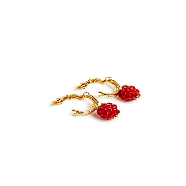 10 Decoart Raspberry Earrings In Red