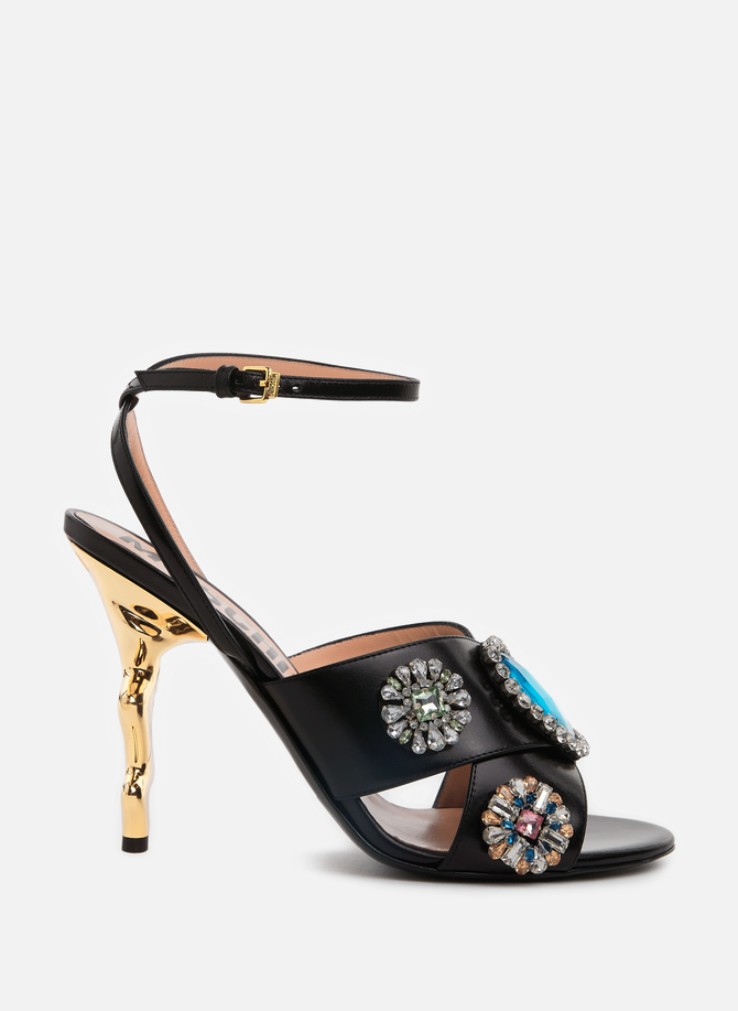 Bi-material heeled sandals MOSCHINO