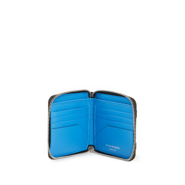 Alexander Mcqueen Leather Card Holder In Blue