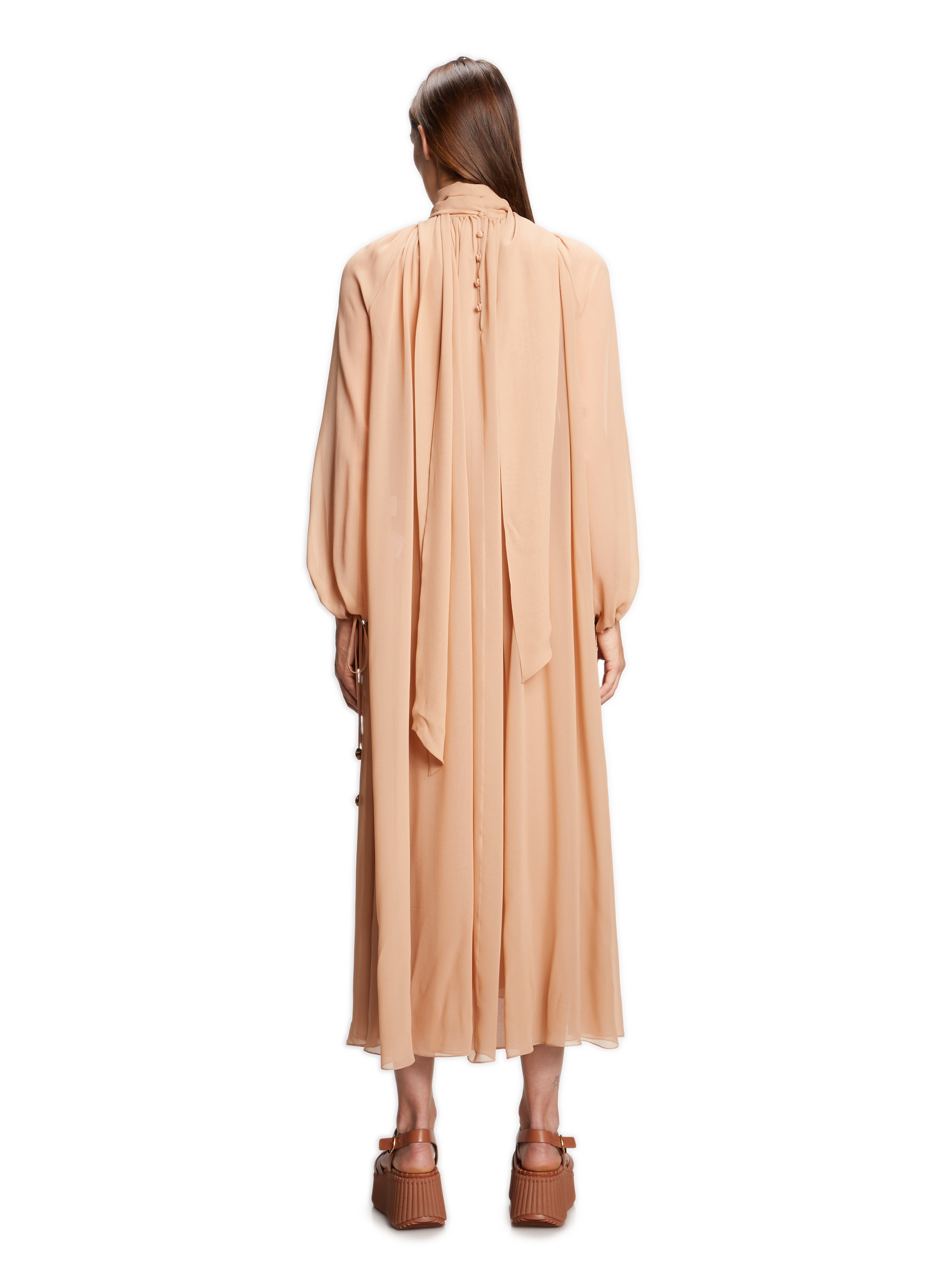 Long silk dress CHLOÉ Brown