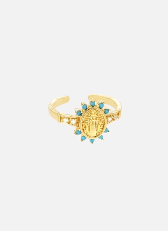 Bague ajustable avec cabochon central marisa Bleu by HIPANEMA HIPANEMA Bague ajustable avec cabochon central marisa Bleu