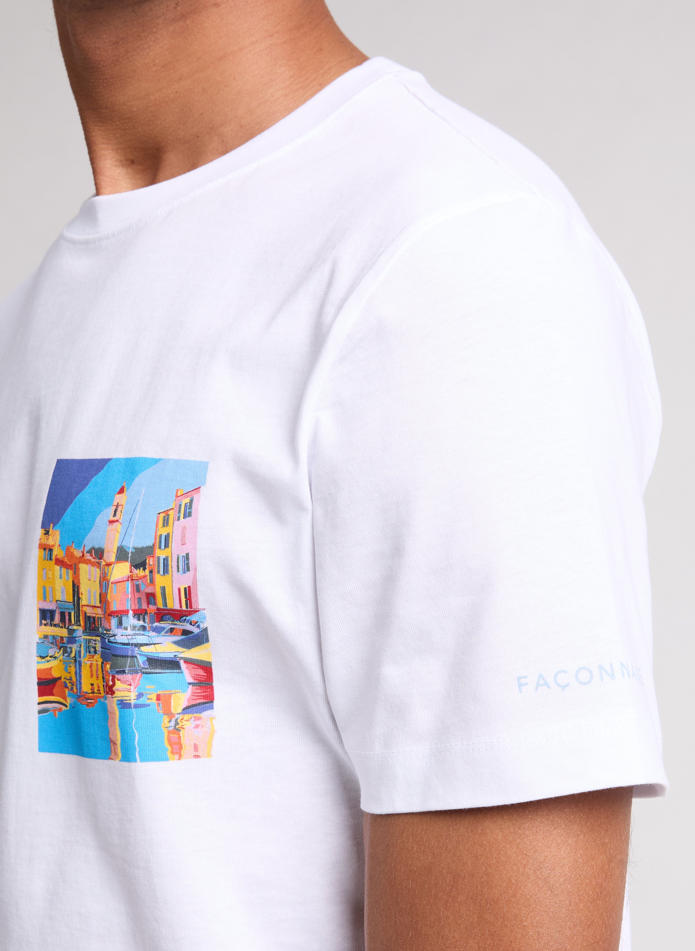 T-shirt imprimé en coton  FACONNABLE Blanc