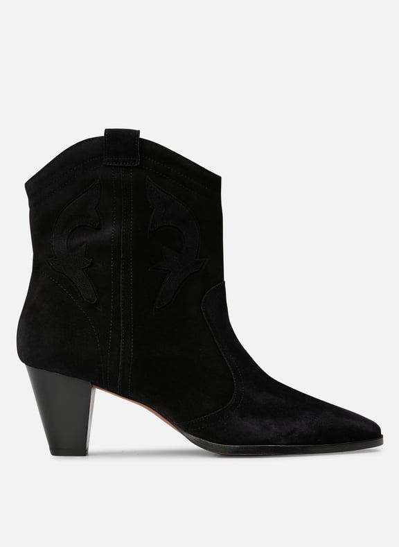 Bottines en cuir velours new casey Noir by BA&SH BA&SH Bottines en cuir velours new casey Noir