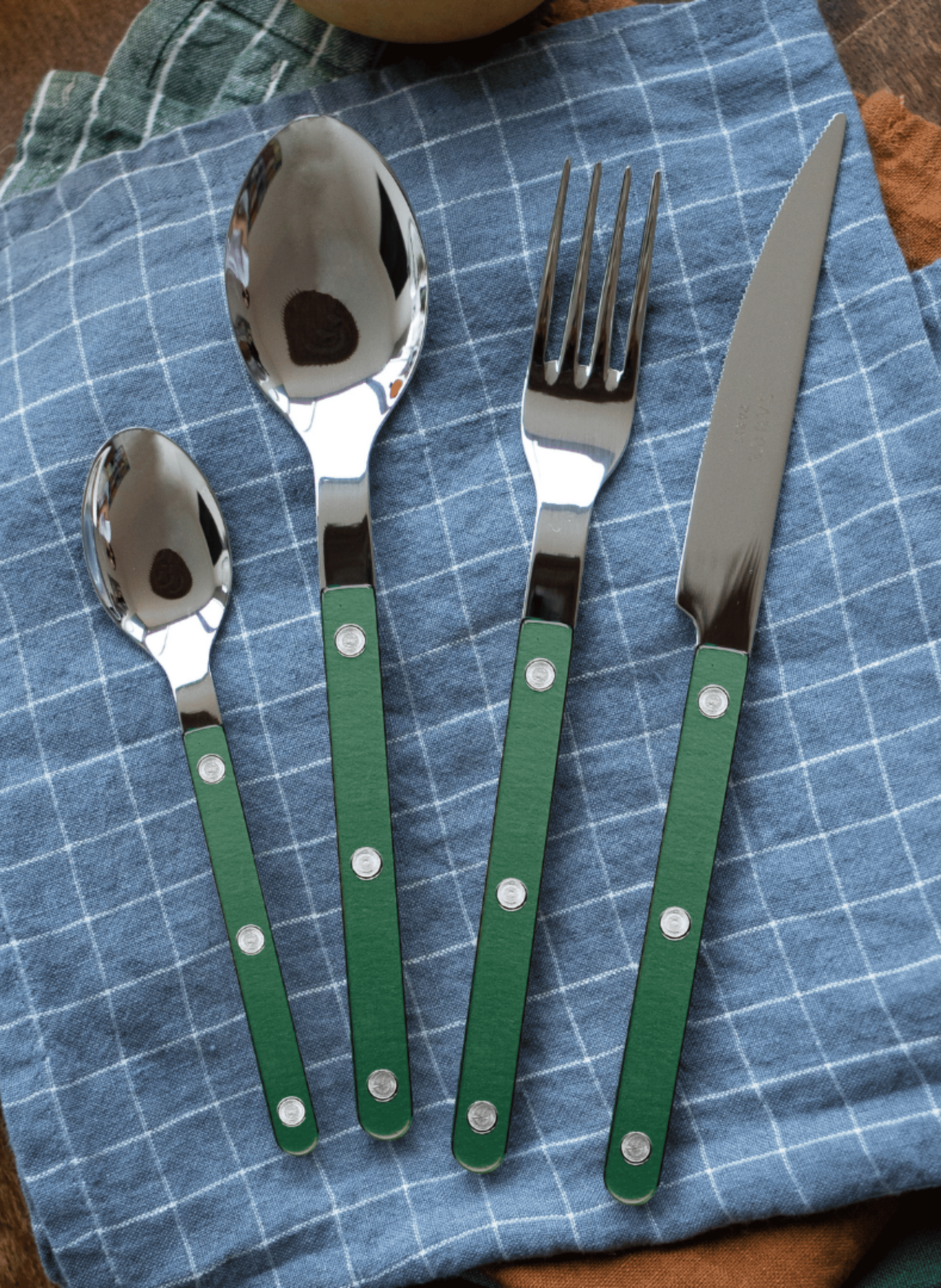 Set de 4 couverts de table, bistrot pearly SABRE PARIS Vert