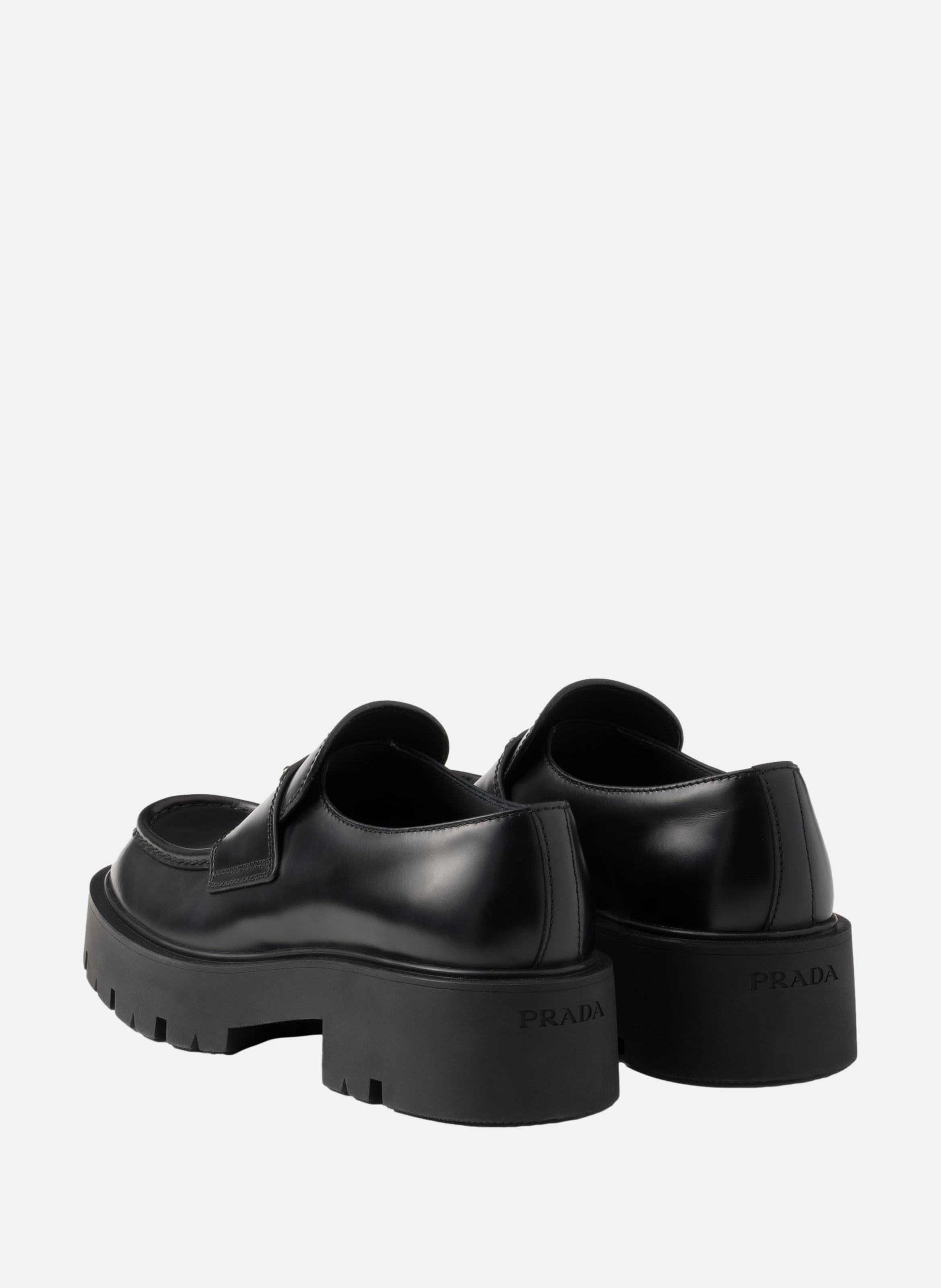 Mocassins en cuir brossé PRADA Noir
