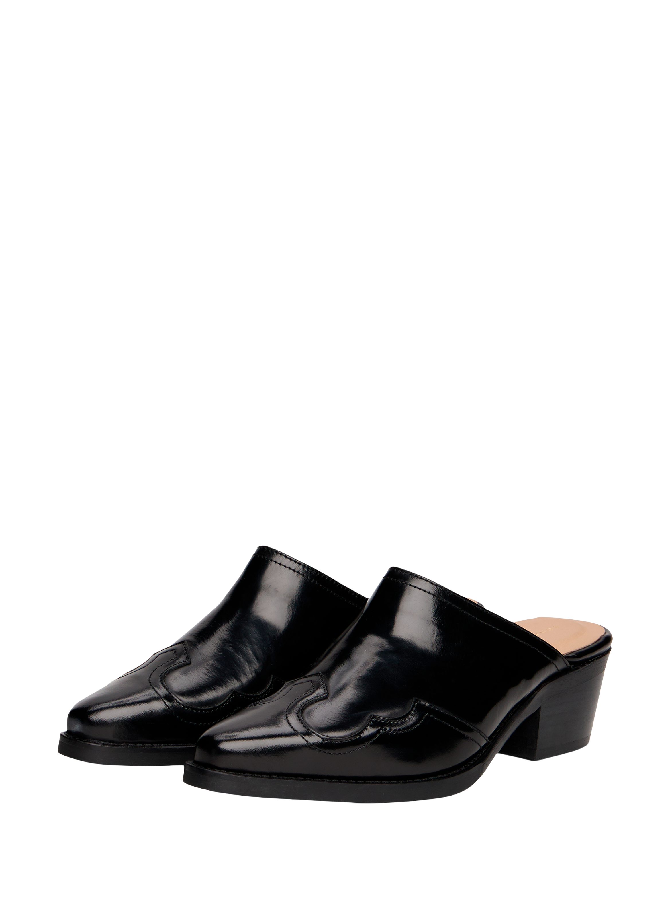 Cowboy leather mules TOMMY HILFIGER Black