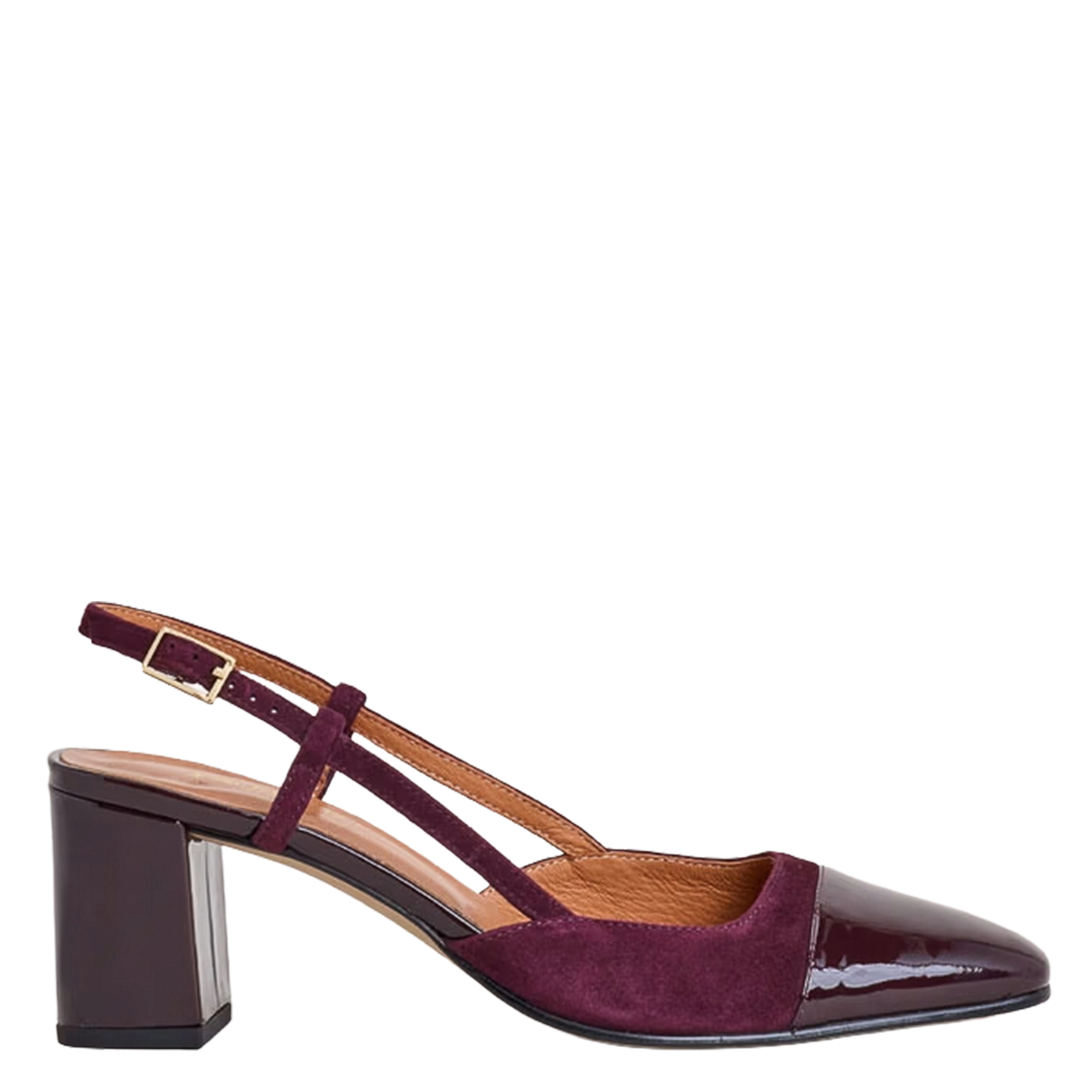 Slingbacks en cuir bi-matière dhapop JONAK Rouge