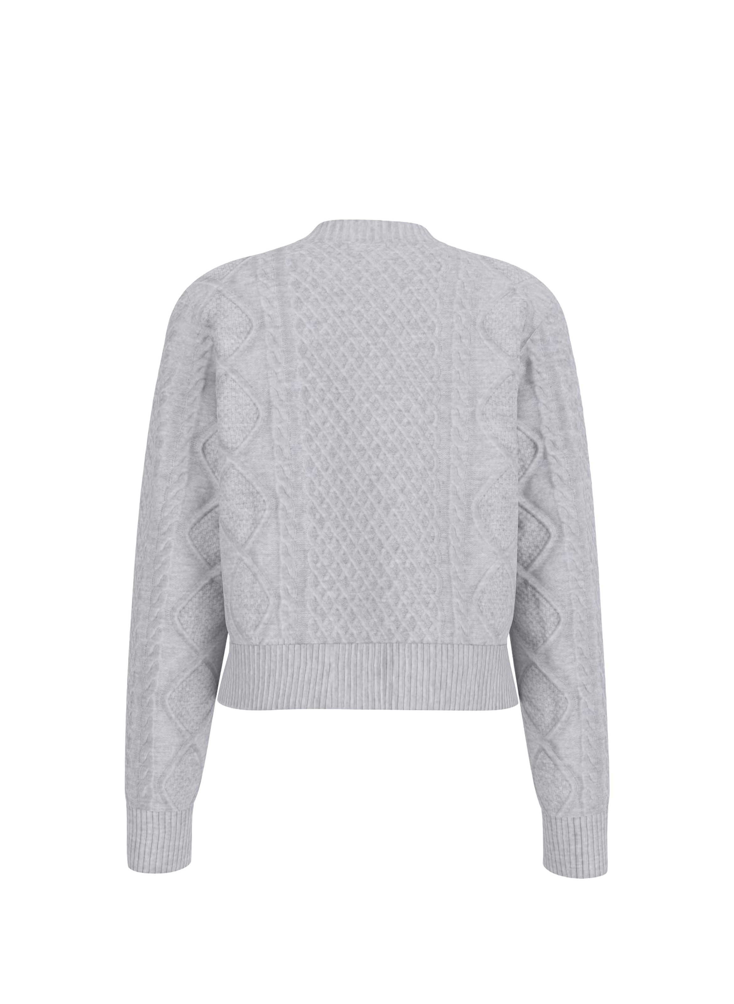 Pull col rond en coton et laine mélangés GUESS Gris