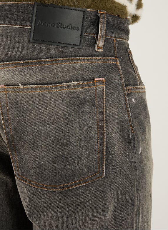 Jean large tacheté en coton | Noir by ACNE STUDIOS Jean large tacheté en coton Noir
