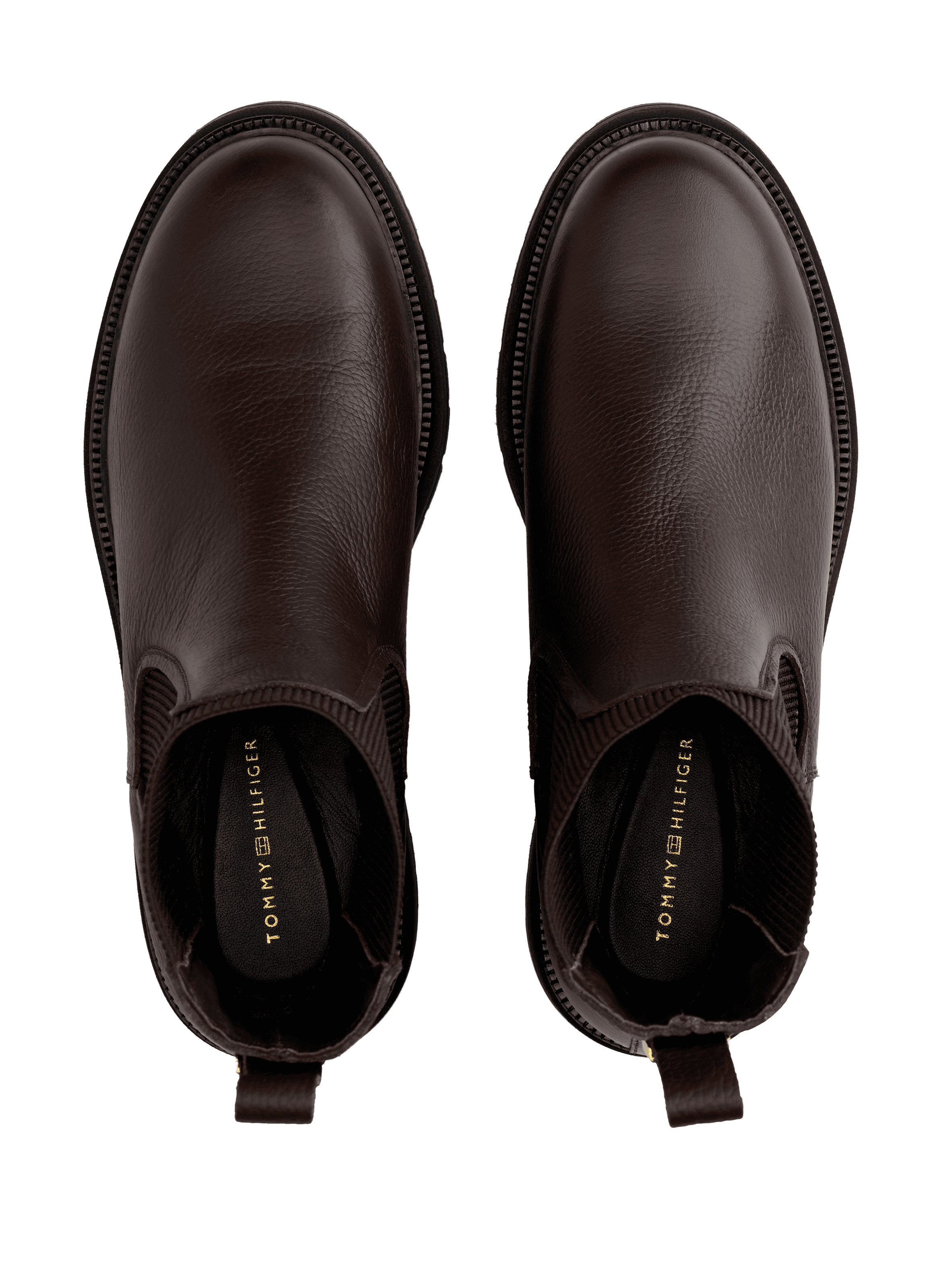 Bottines bout rond en cuir TOMMY HILFIGER Marron