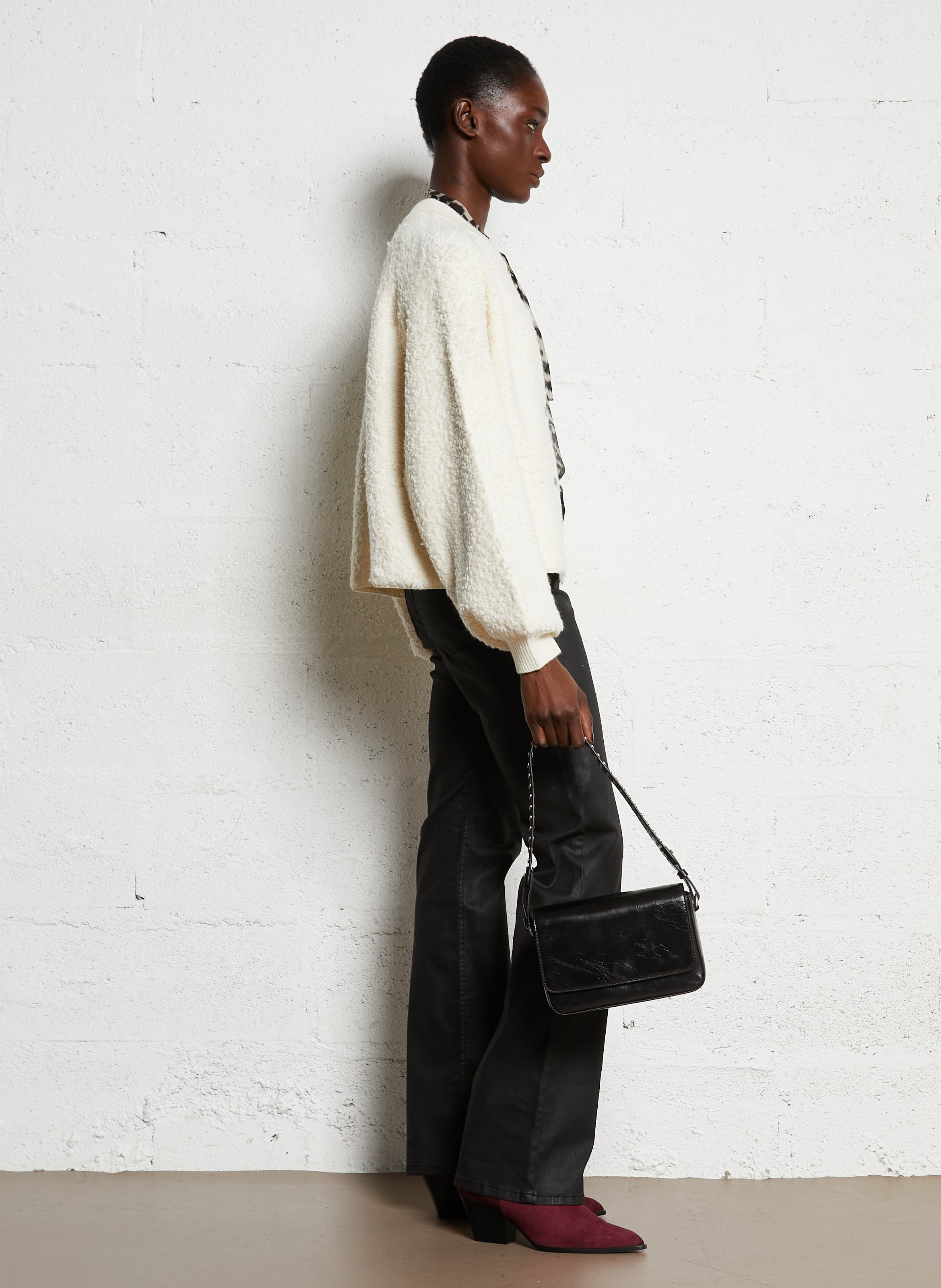 Sac bandoulière à rabat en cuir 111 rock IKKS Noir