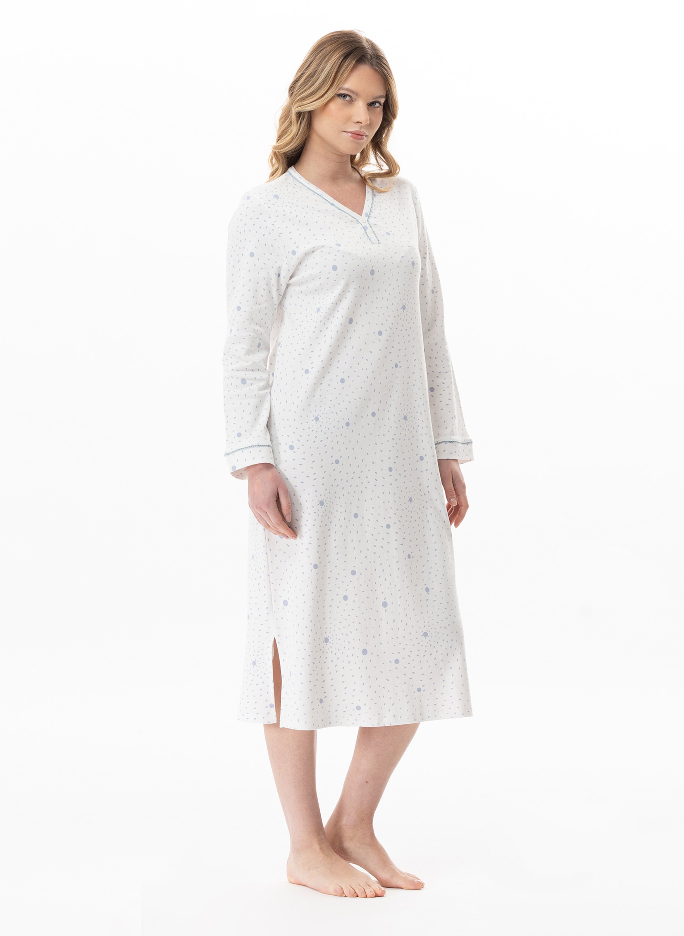 Chemise de nuit en coton cosy 111 LE CHAT Multicolore