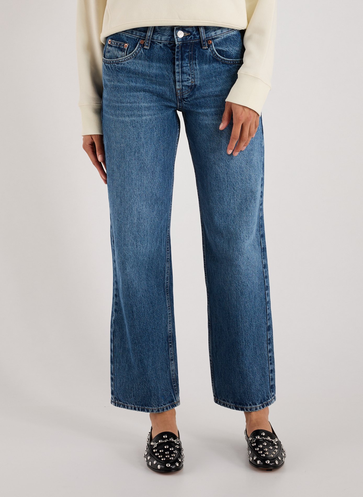 TOPSHOP Five-pocket cotton jeans Blue