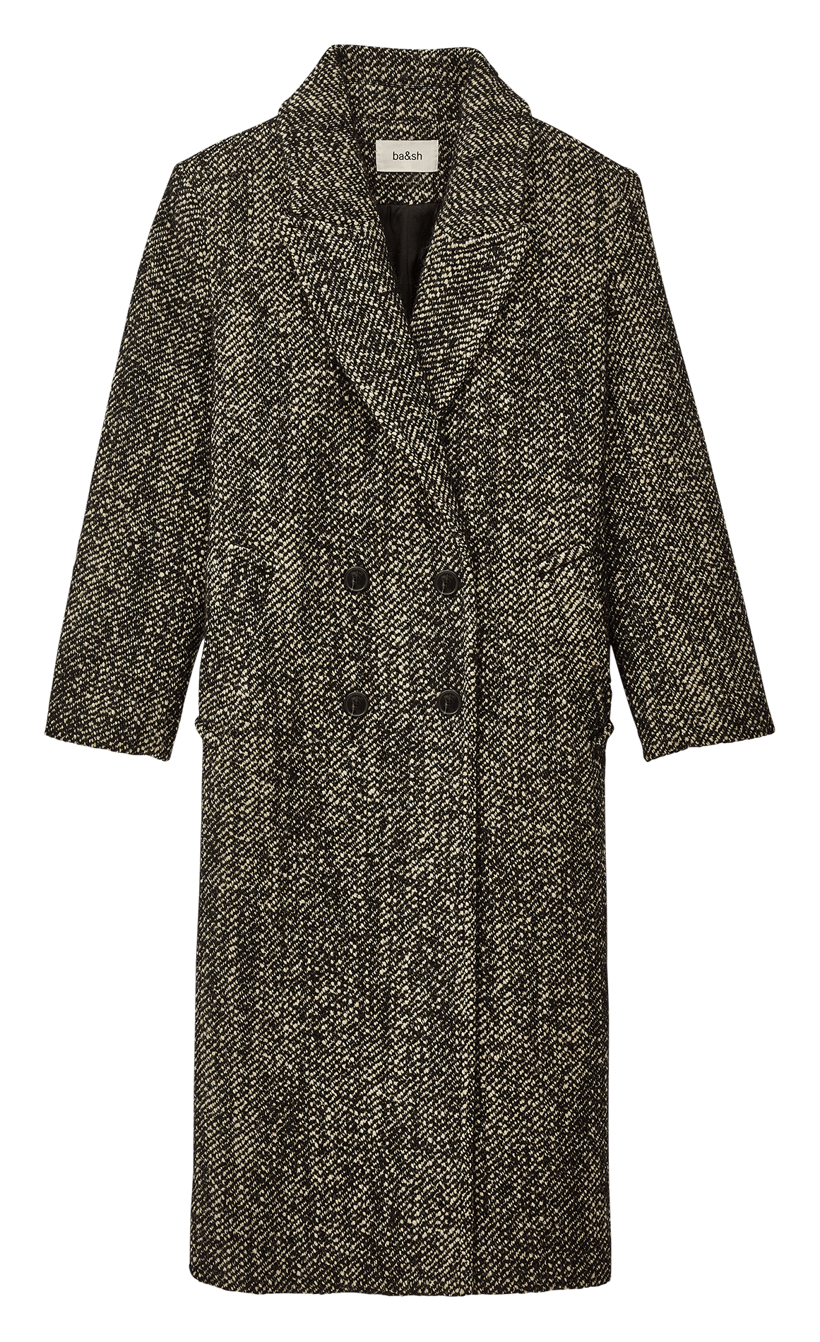 Manteau long en maille bicolore voxlow BA&SH Noir