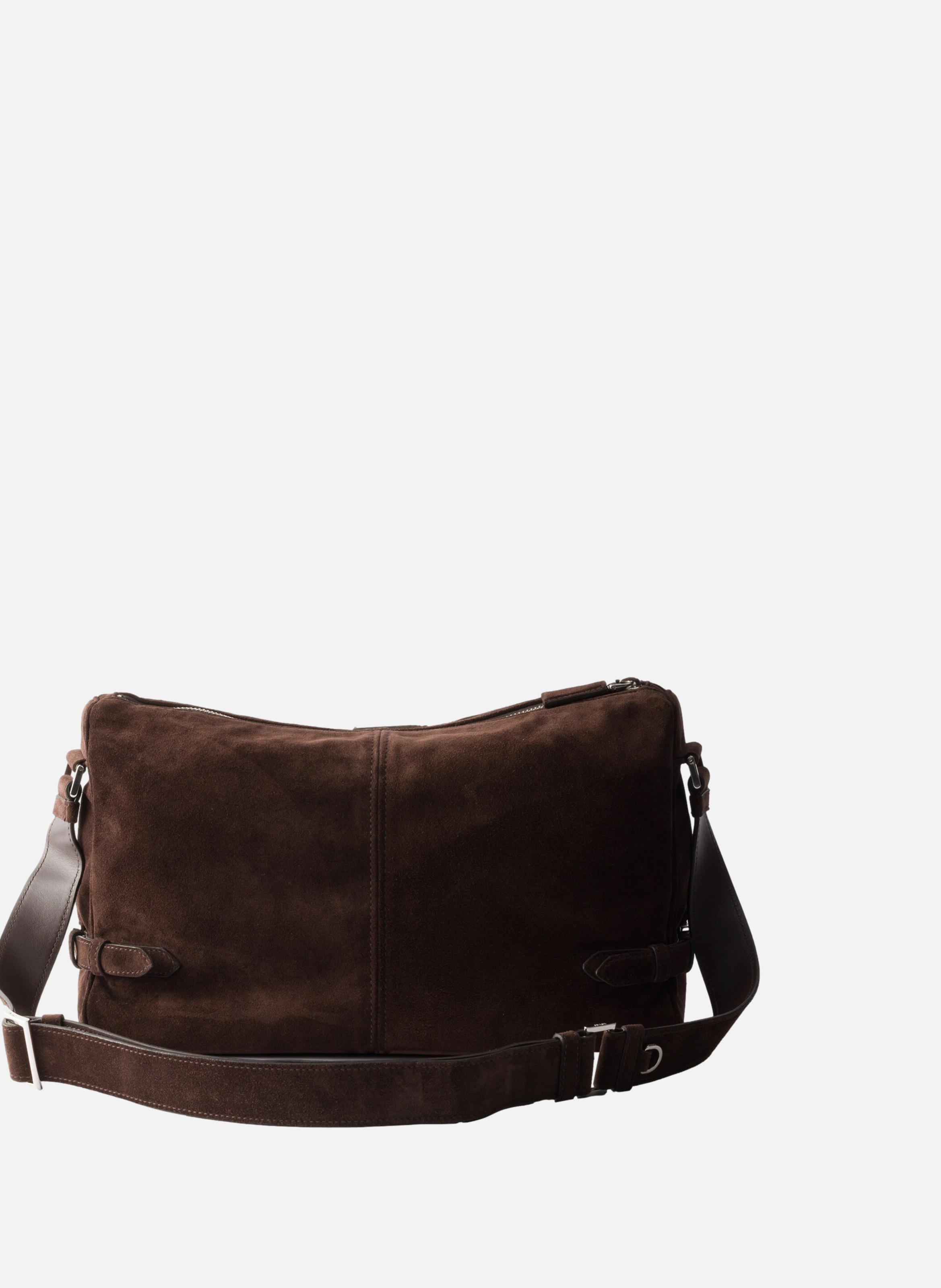 Sac à bandoulière en suède PRADA Marron