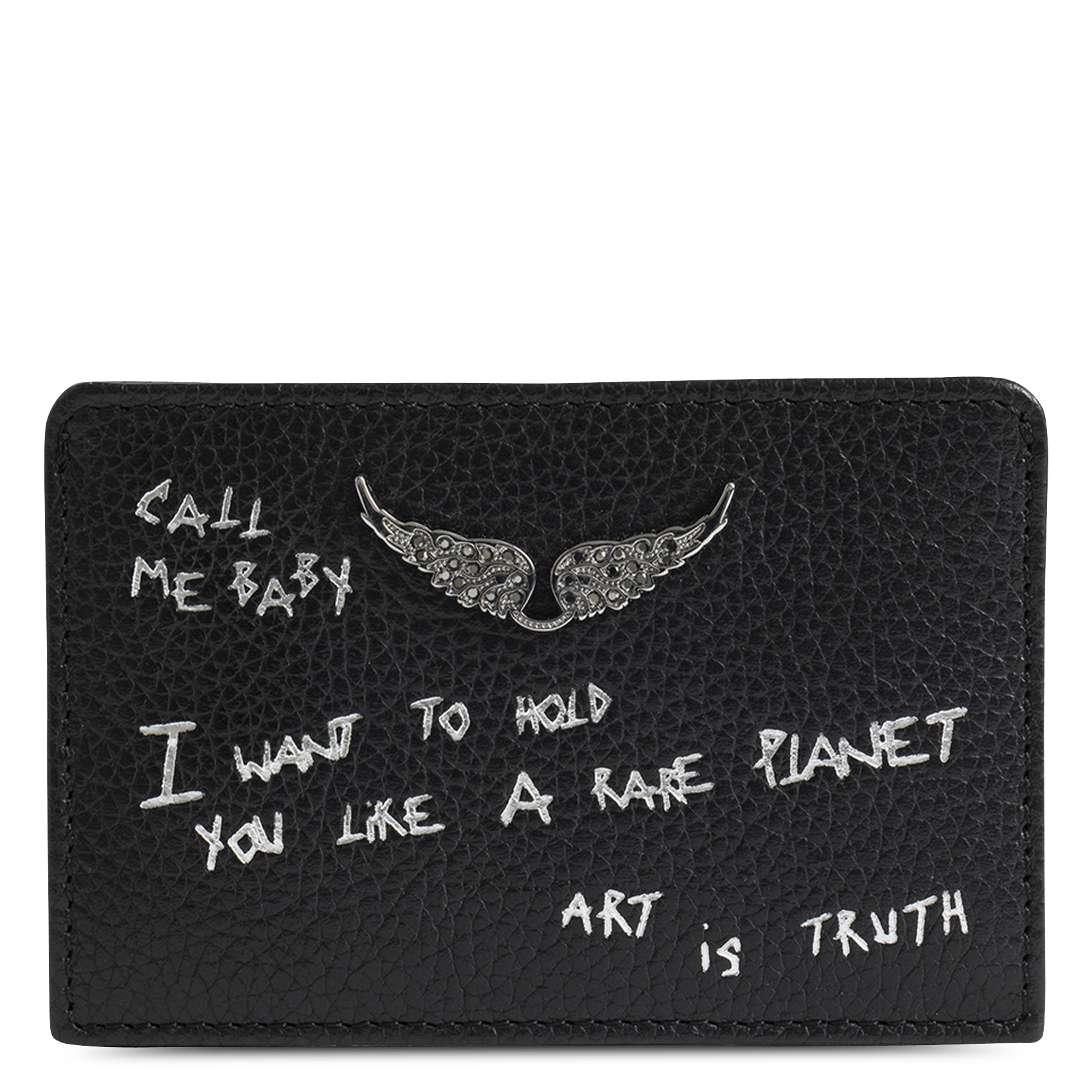 Porte-cartes en cuir imprimé zv pass ZADIG&VOLTAIRE Noir