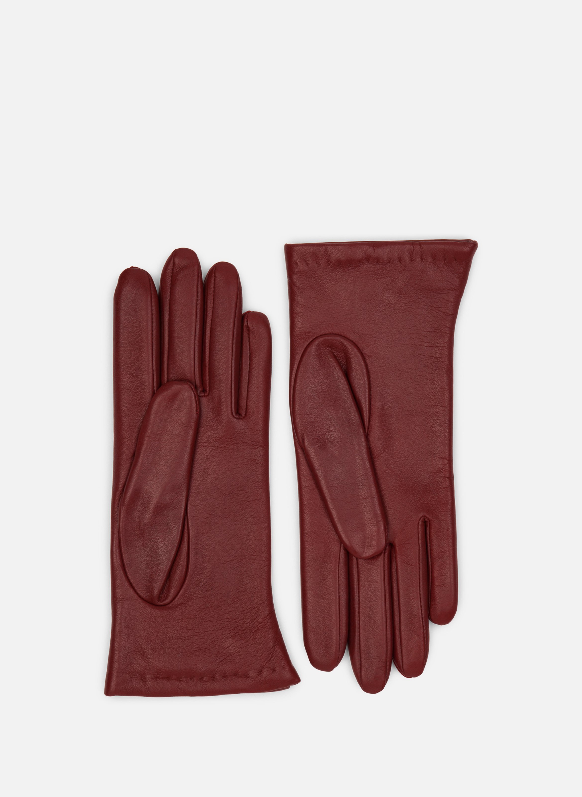 Gants en cuir d'agneau lisse LANCASTER Rouge