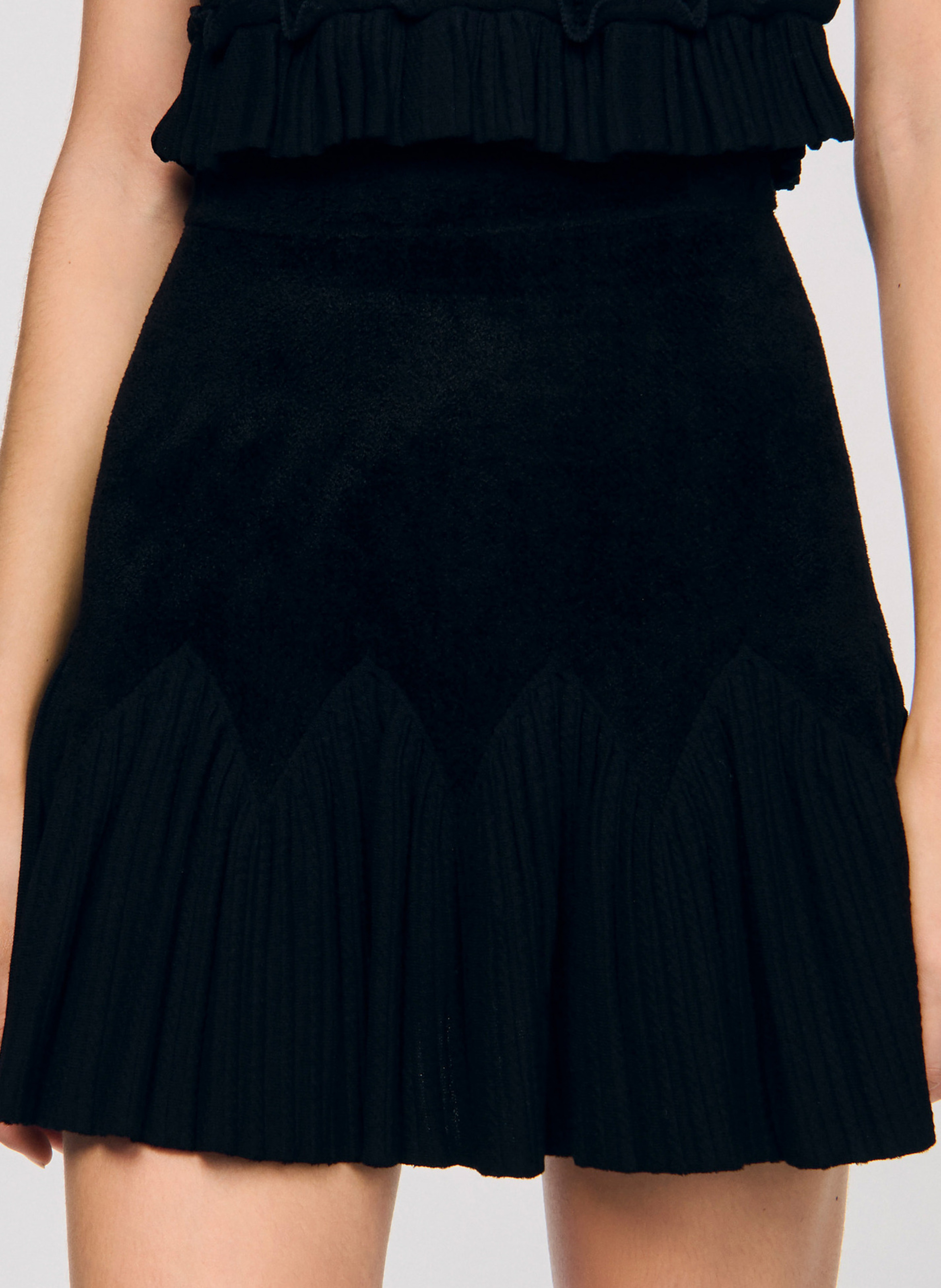 Jupe évasée courte SANDRO Noir