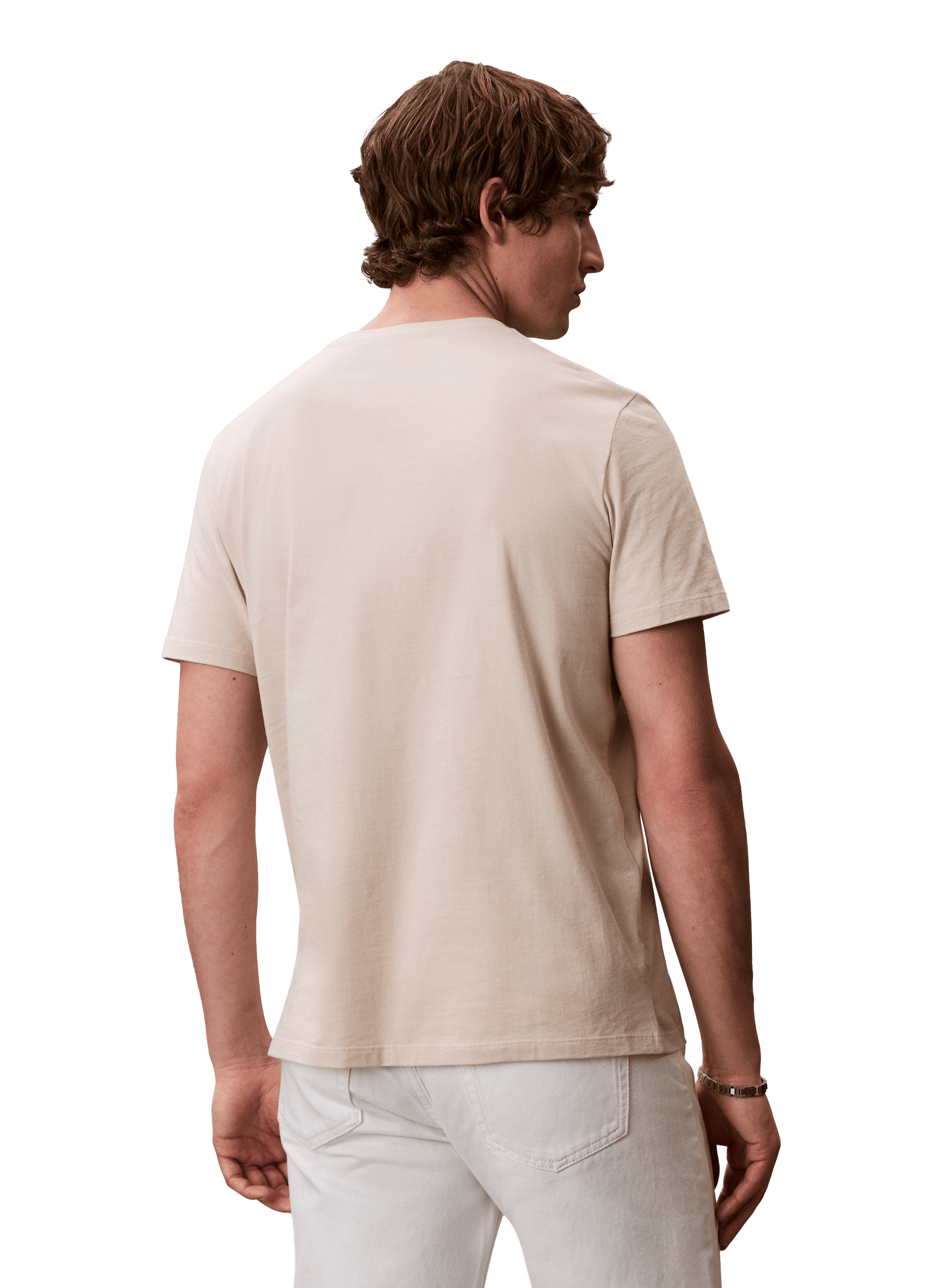 Printed cotton T-shirt CALVIN KLEIN Beige