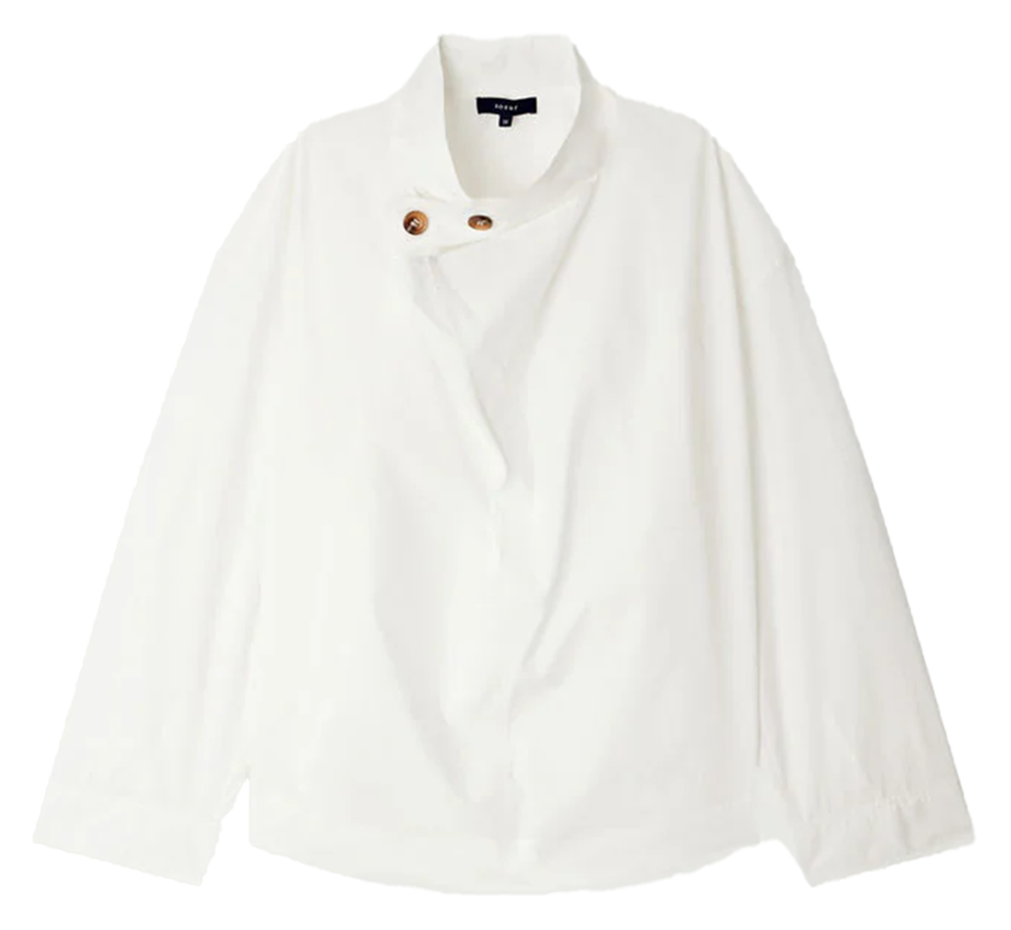 Blouse ample col montant en coton bio felicite SOEUR Beige