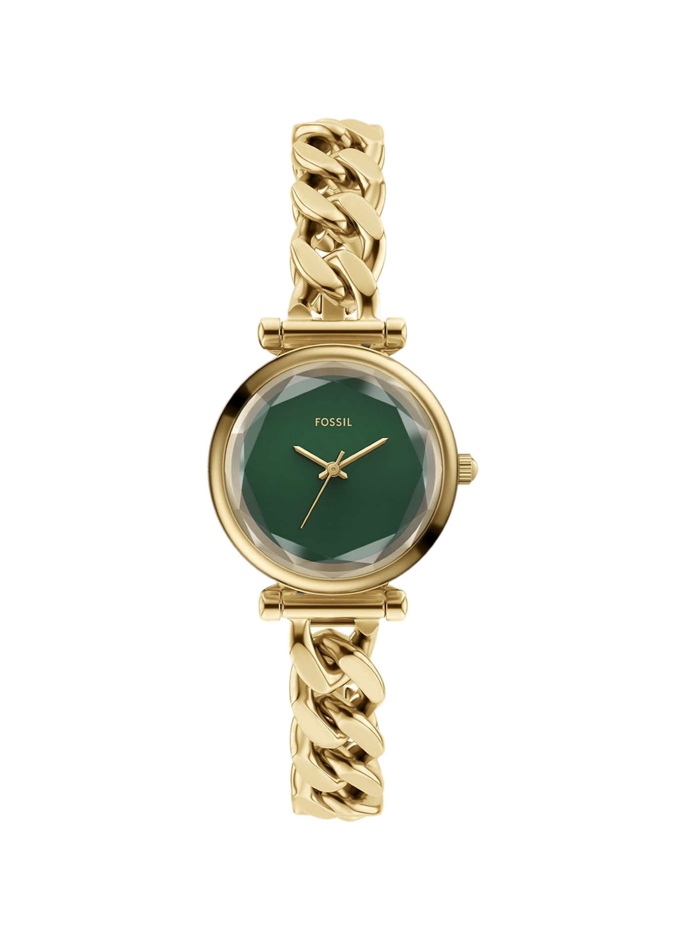 Montre quartz Carlie Mini bracelet chaine FOSSIL Vert