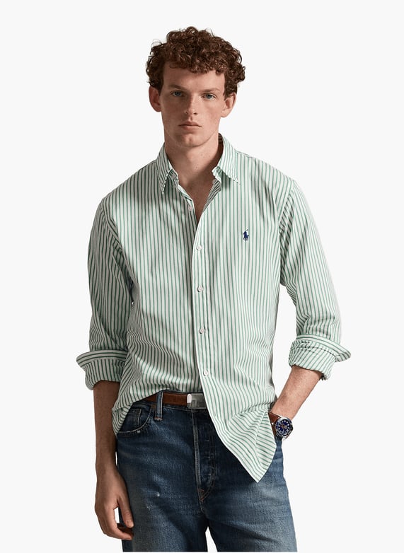 Chemise Regular à Rayures Coton HOMME Vert – Vicomte A Chemise Regular à Rayures Coton HOMME Vert – Vicomte A