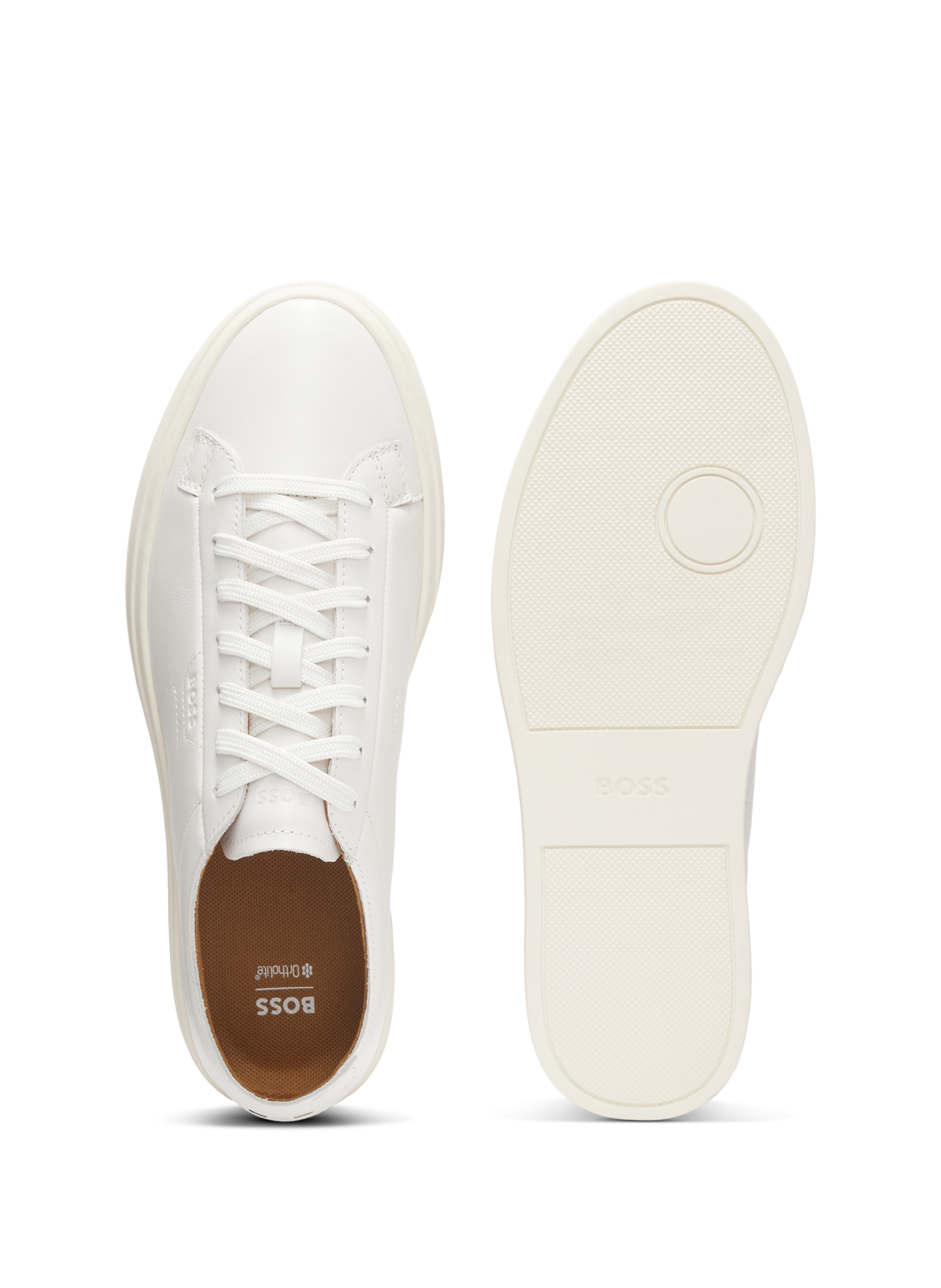 Baskets basses Kieran en cuir de vache HUGO BOSS Blanc