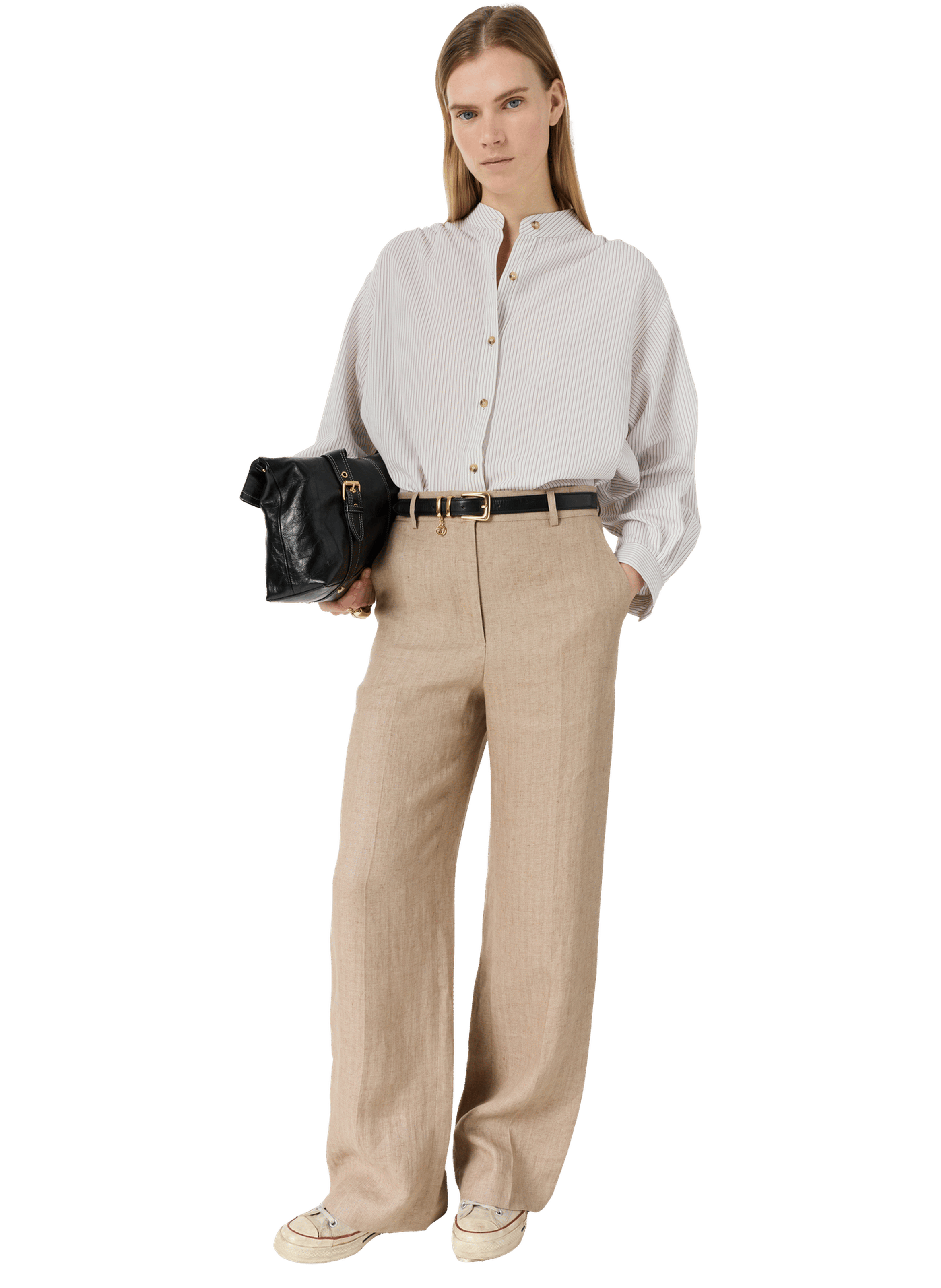 Pantalon large en lin - abigail GERARD DAREL Beige