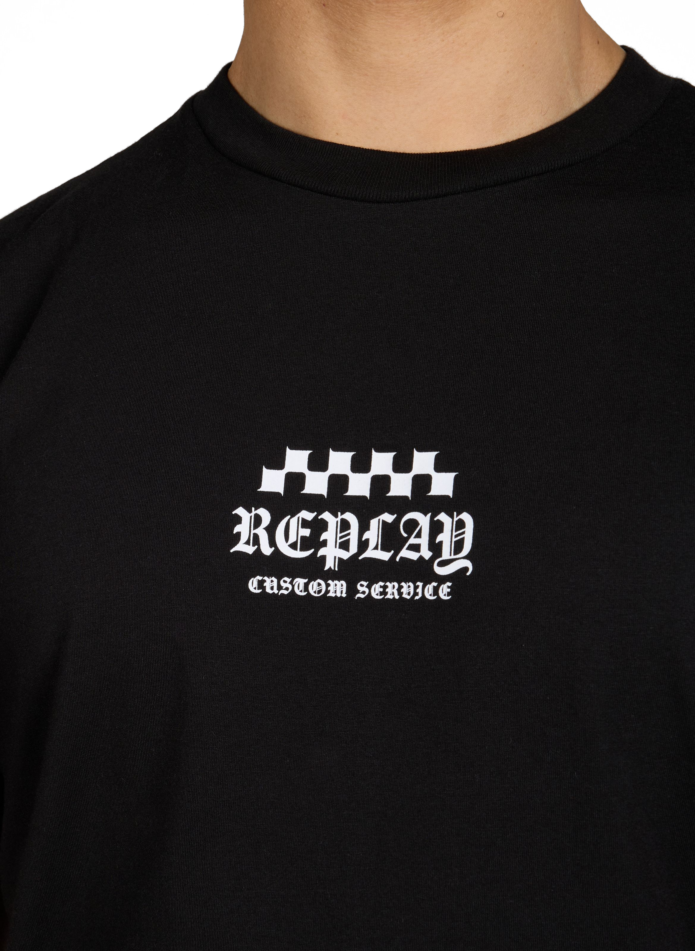 T-shirt imprimé en coton REPLAY Noir