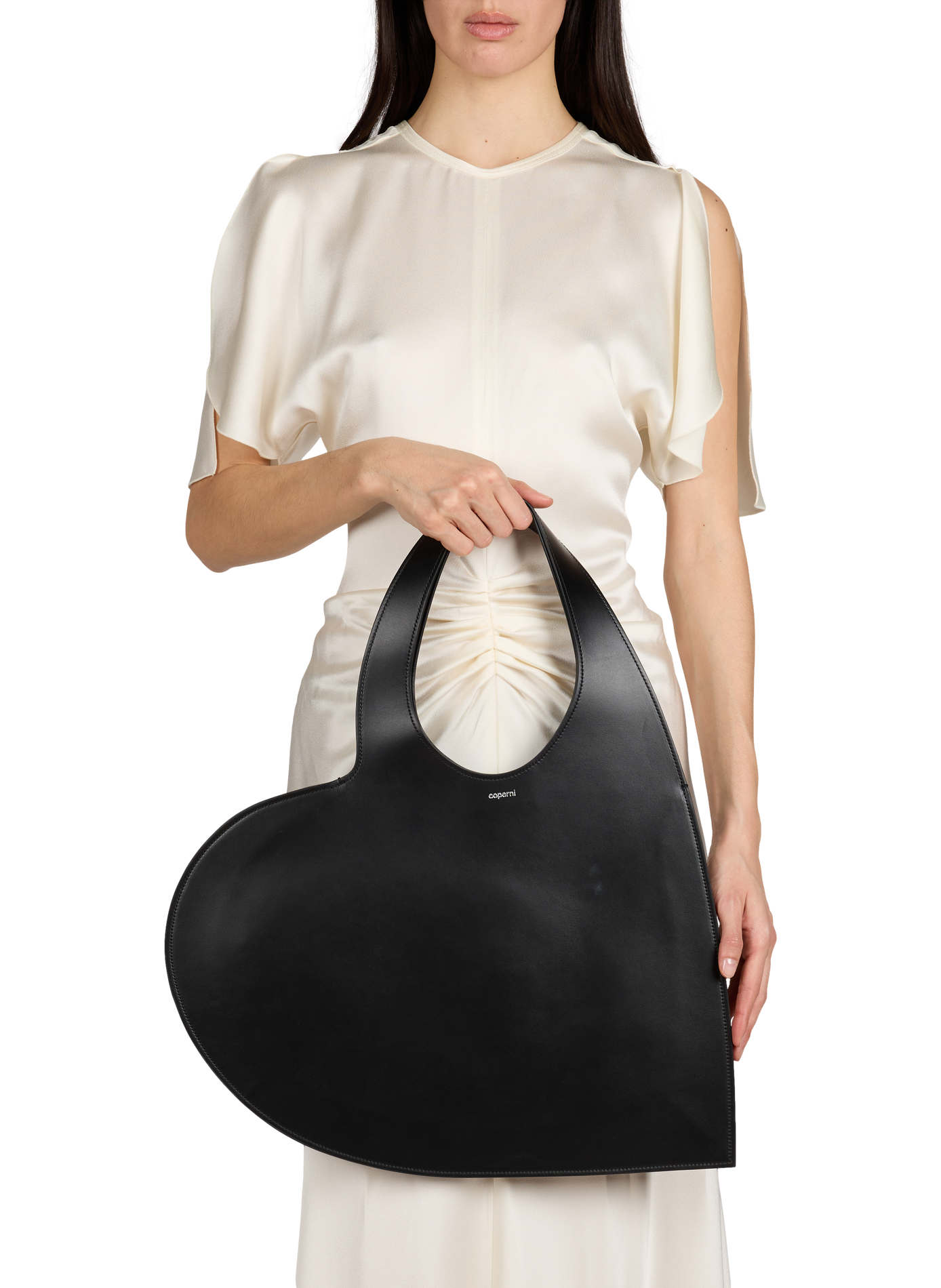 Sac épaule forme coeur en cuir COPERNI Noir