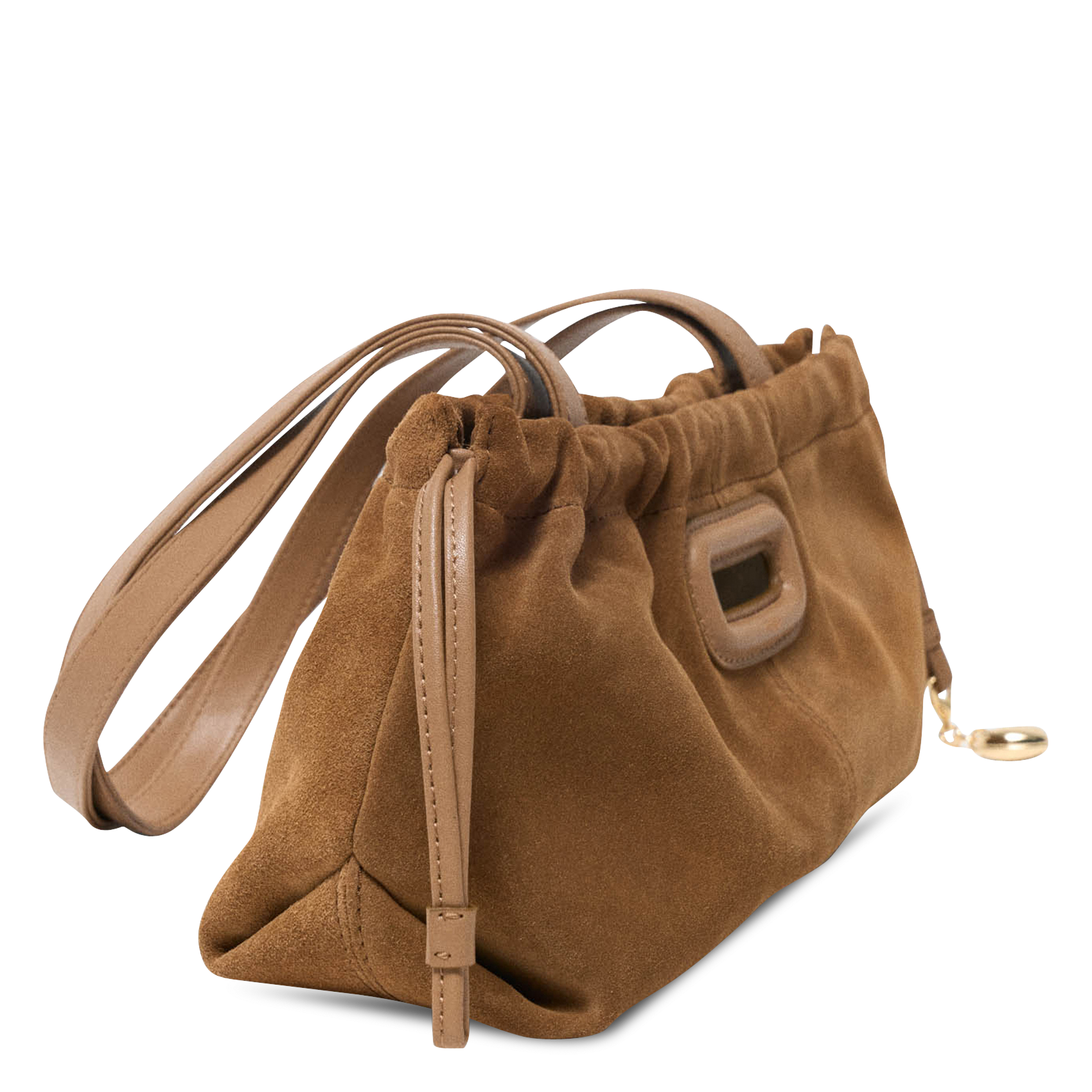 Sac porté épaule en cuir MAJE Beige