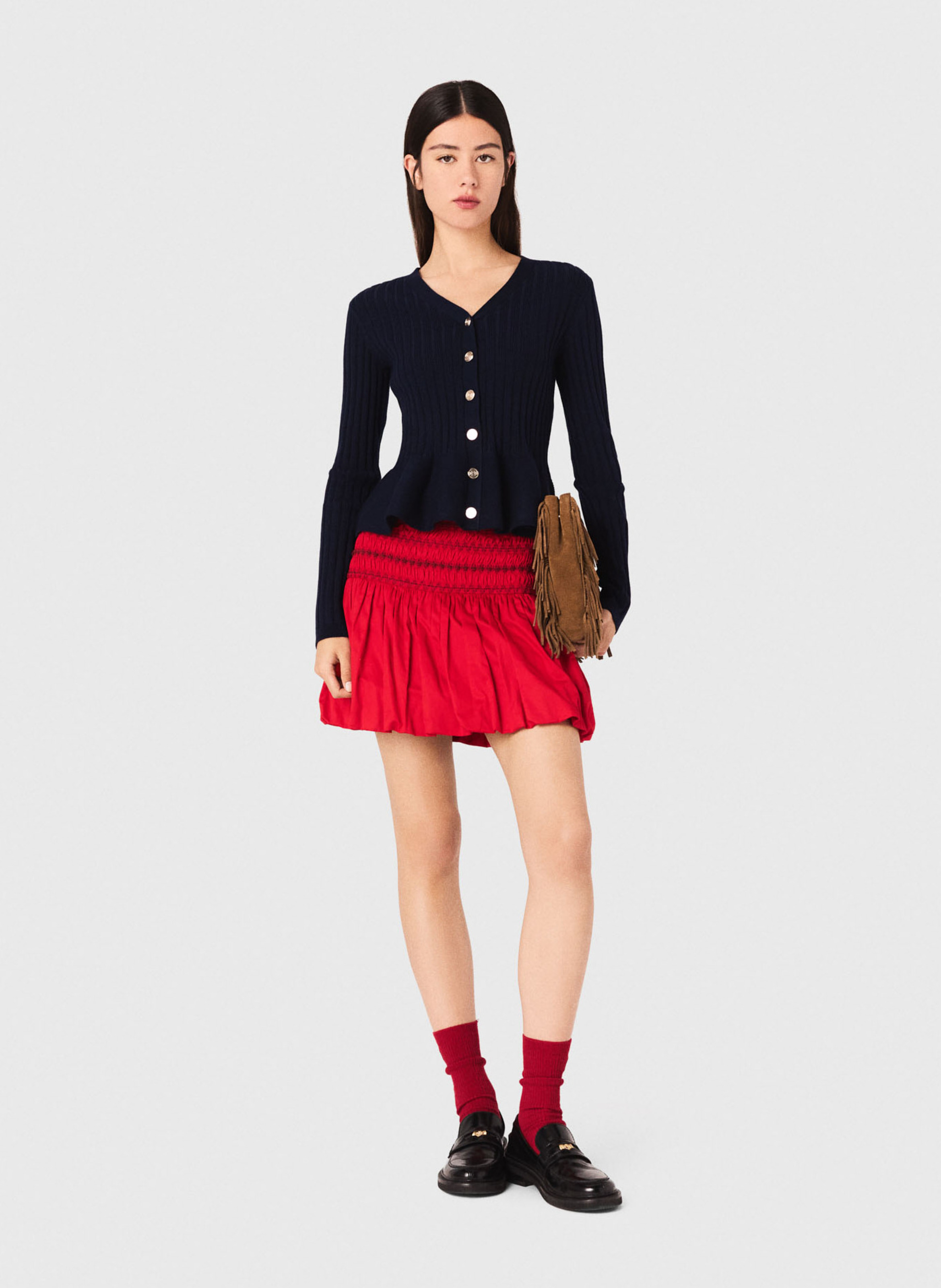 Cardigan cintré à boutons uni MAJE Bleu