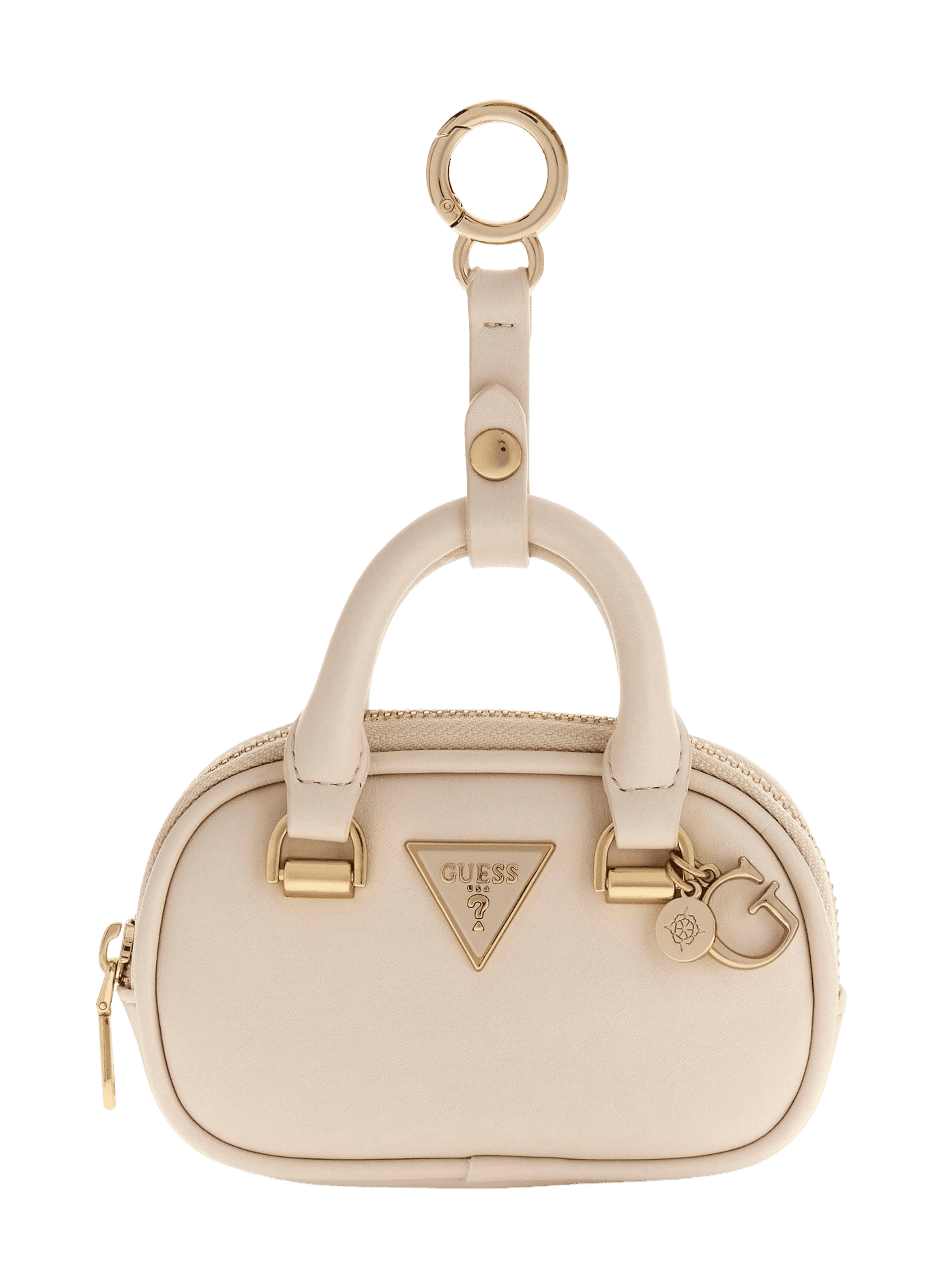 Llavero mini bolso de mano GUESS Beige