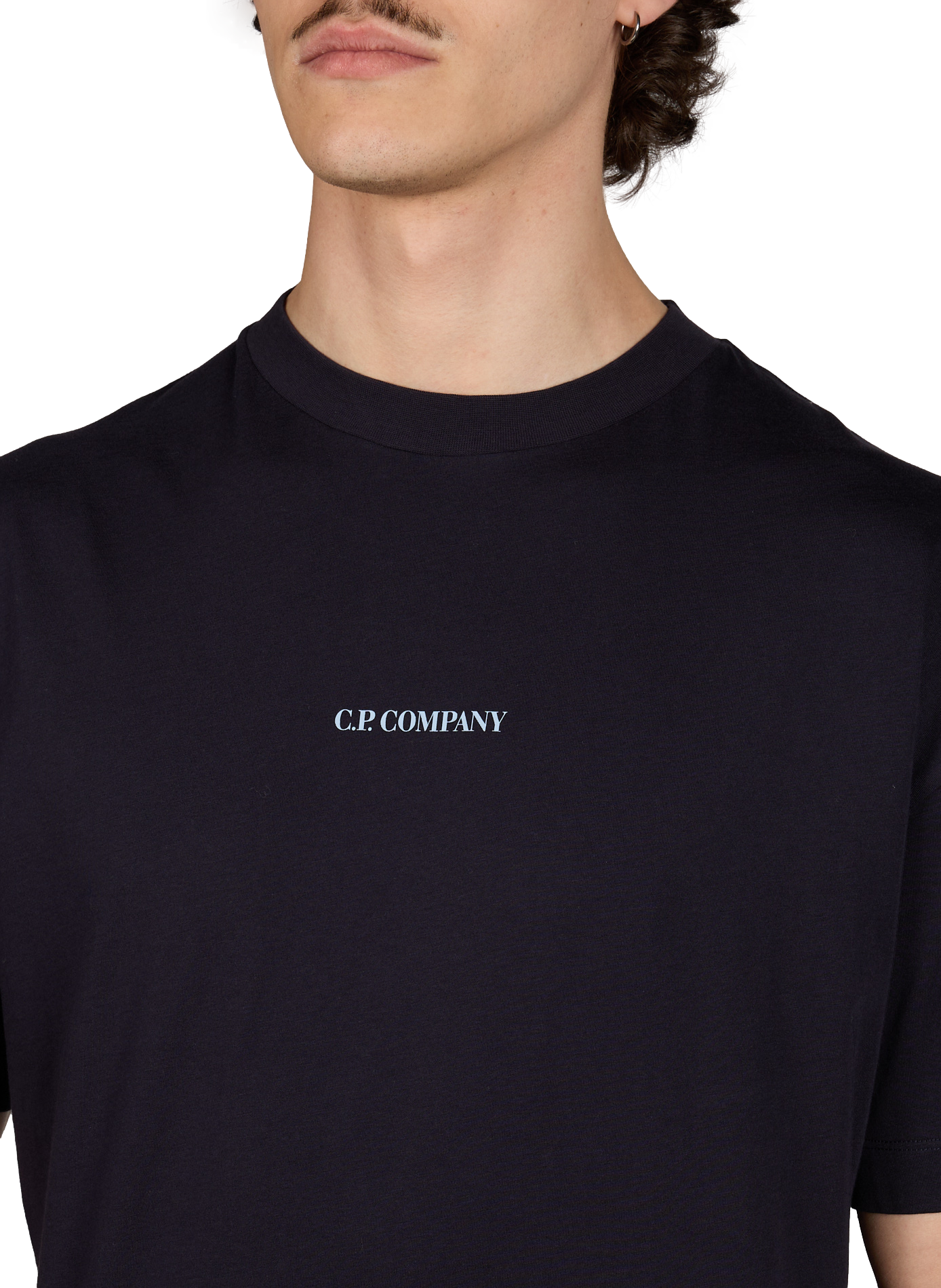 T-shirt à logo en coton CP COMPANY Bleu