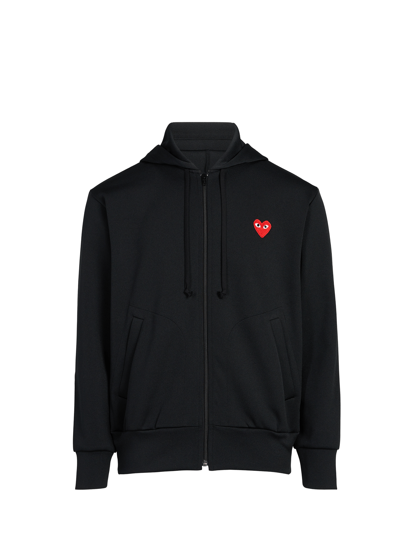 Embroidered zip-up hoodie COMME DES GARCONS PLAY Black