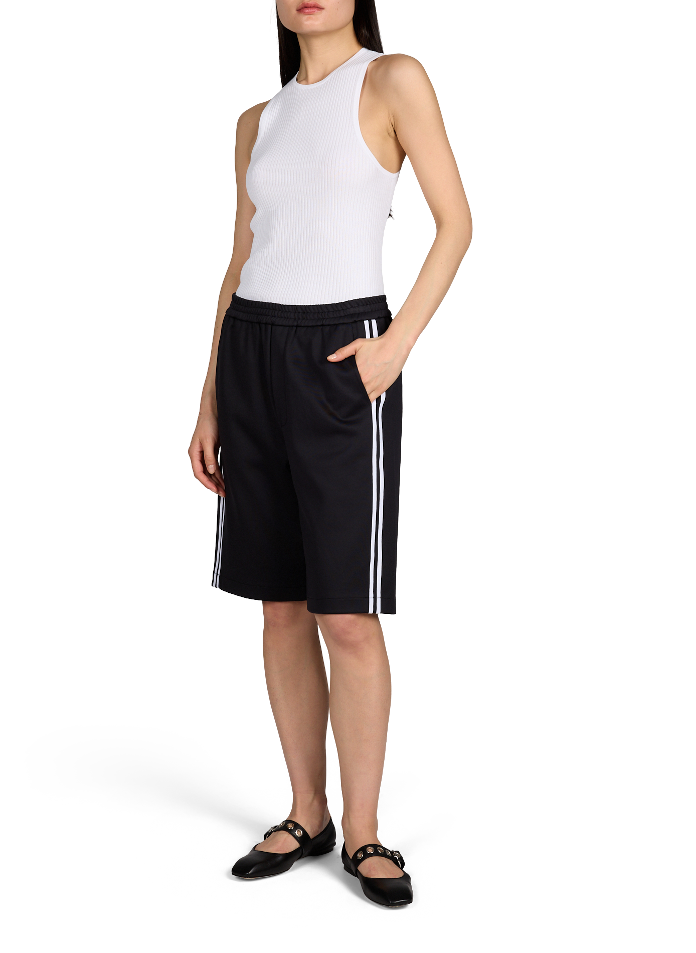 Top moulant côtelé TIBI Blanc