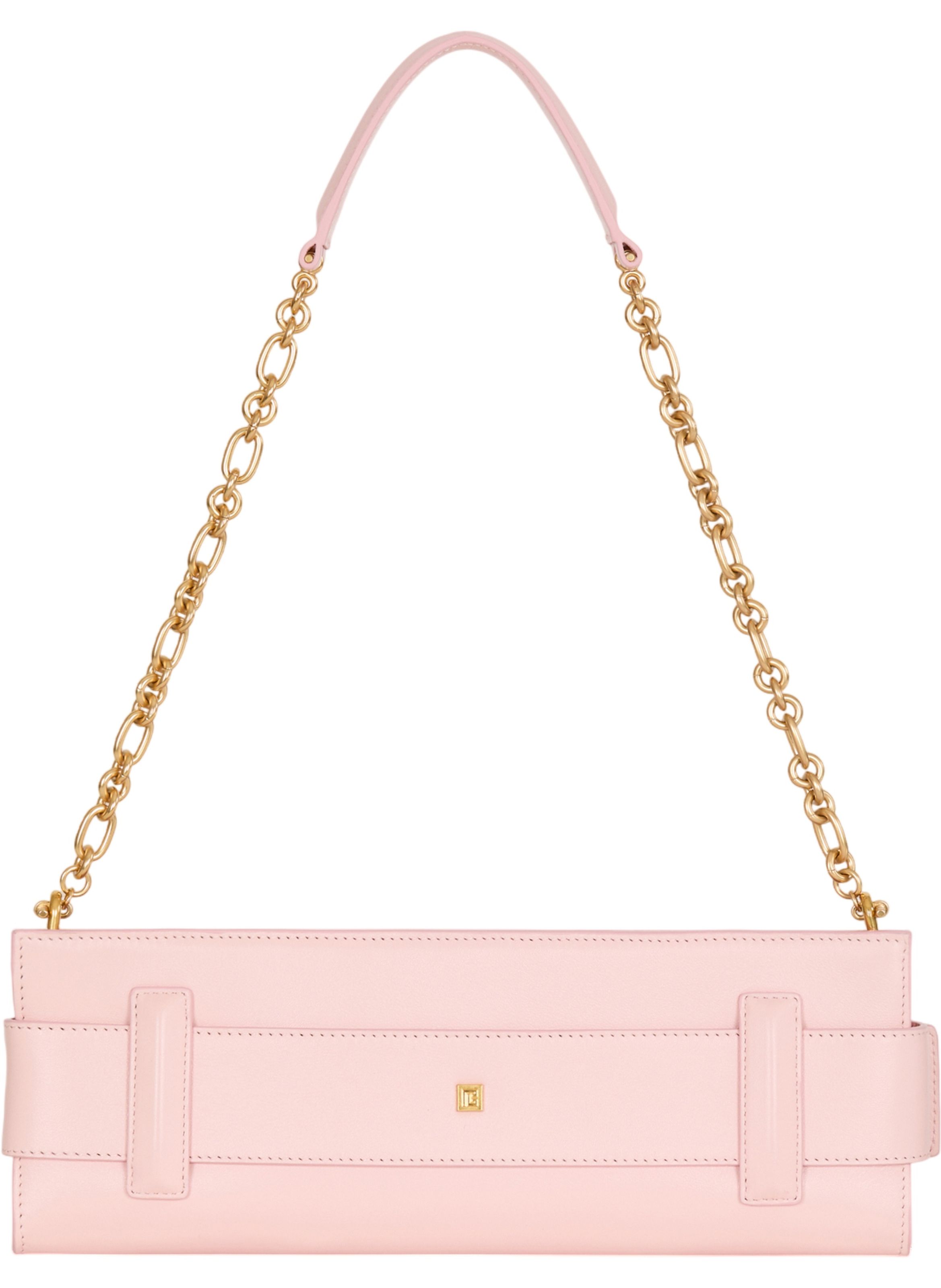 Pochette anthem en cuir lisse BALMAIN Rose