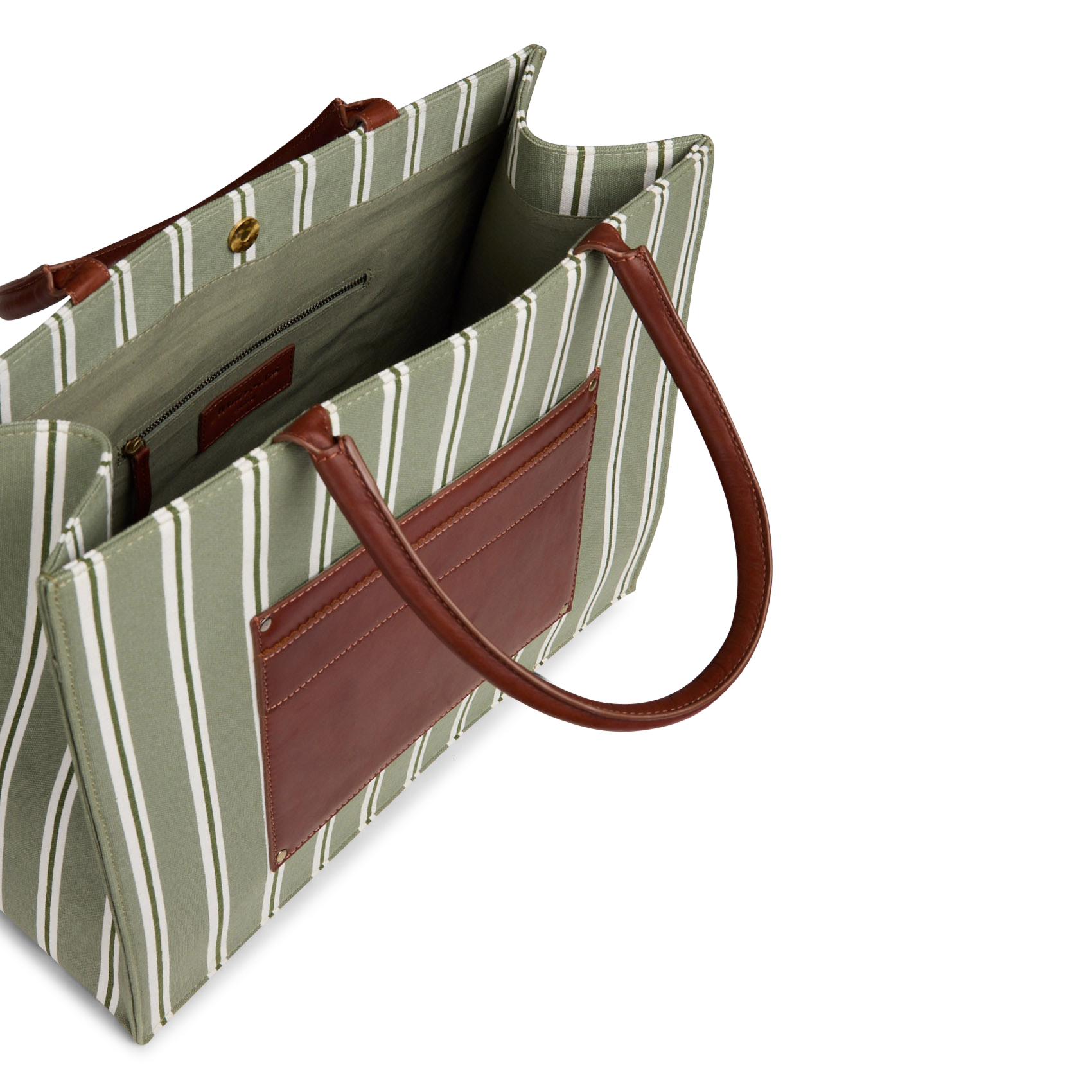 Sac cabas en coton matt MAISON 123 Kaki