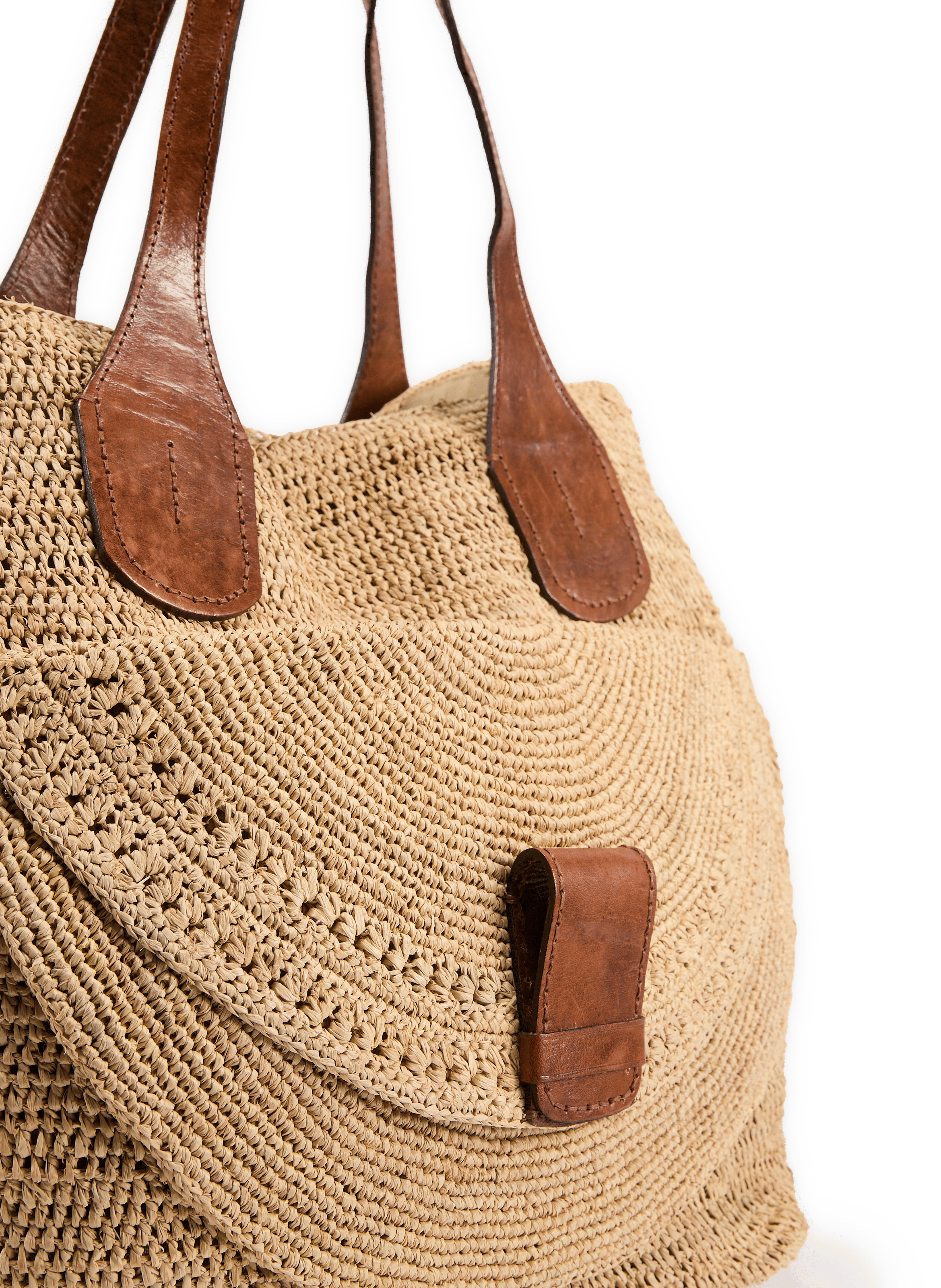 Laza II raffia and cotton bag IBELIV Beige