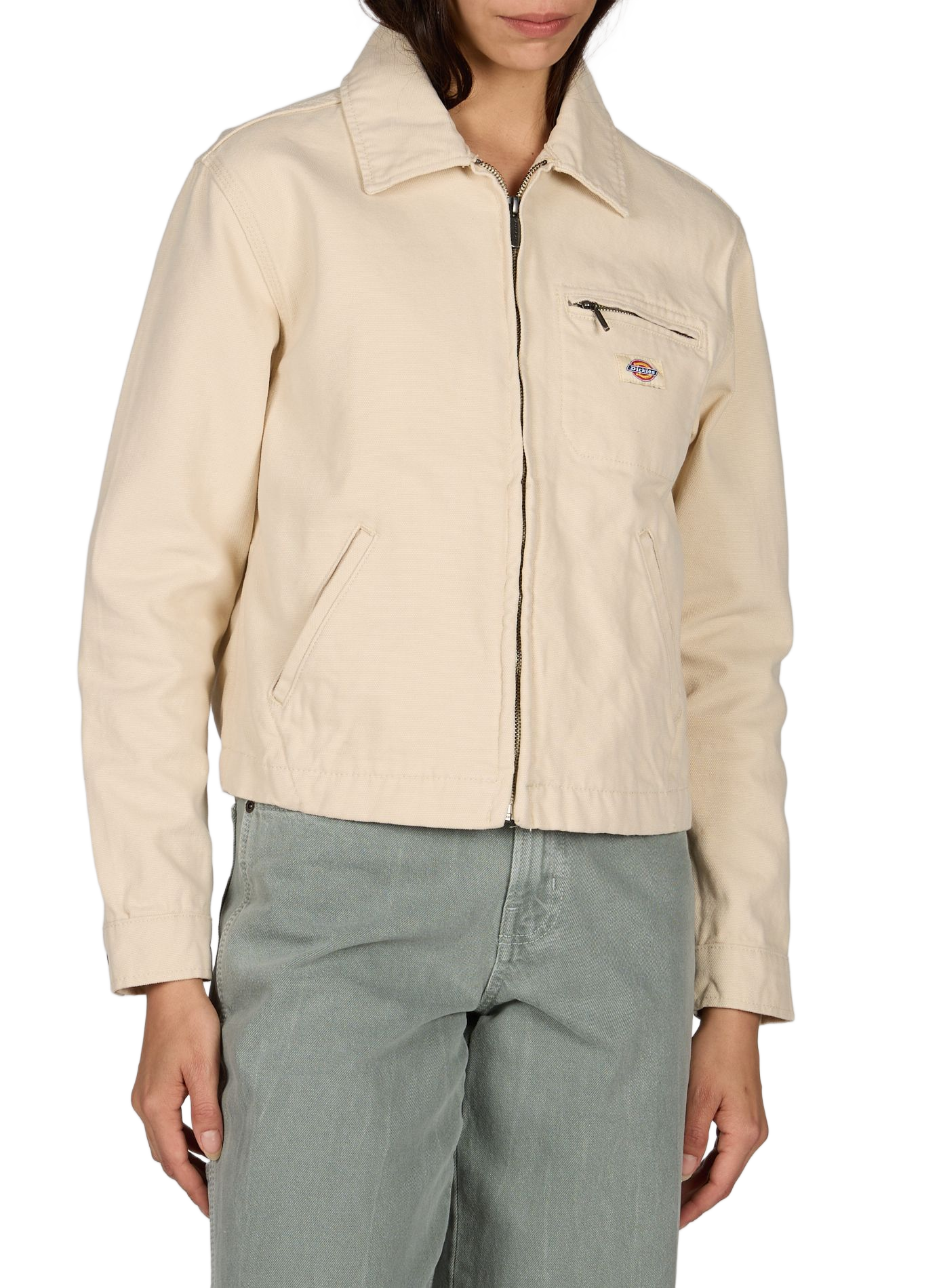 Veste courte droite zippée unie DICKIES Beige