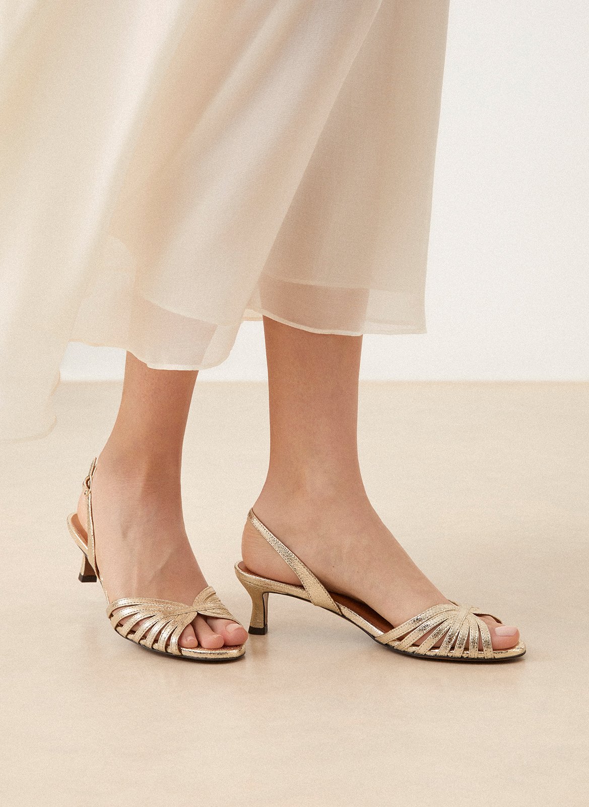 Sandales à talon en cuir vernis n°460 RIVECOUR Argent