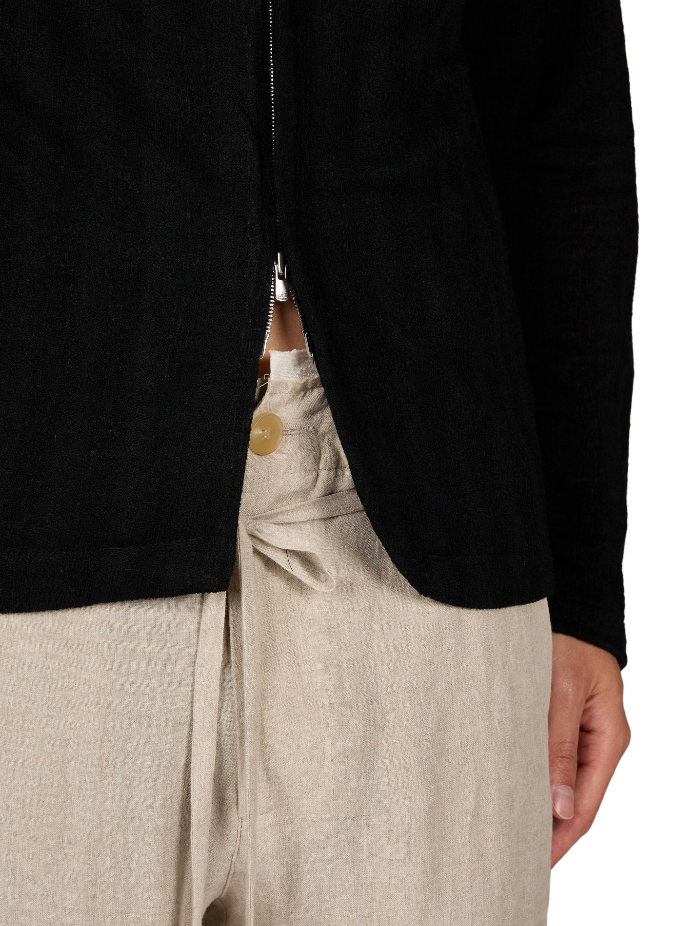 Veste à col montant et ourlet asymétrique en laine mélangée POST ARCHIVE FACTION Noir