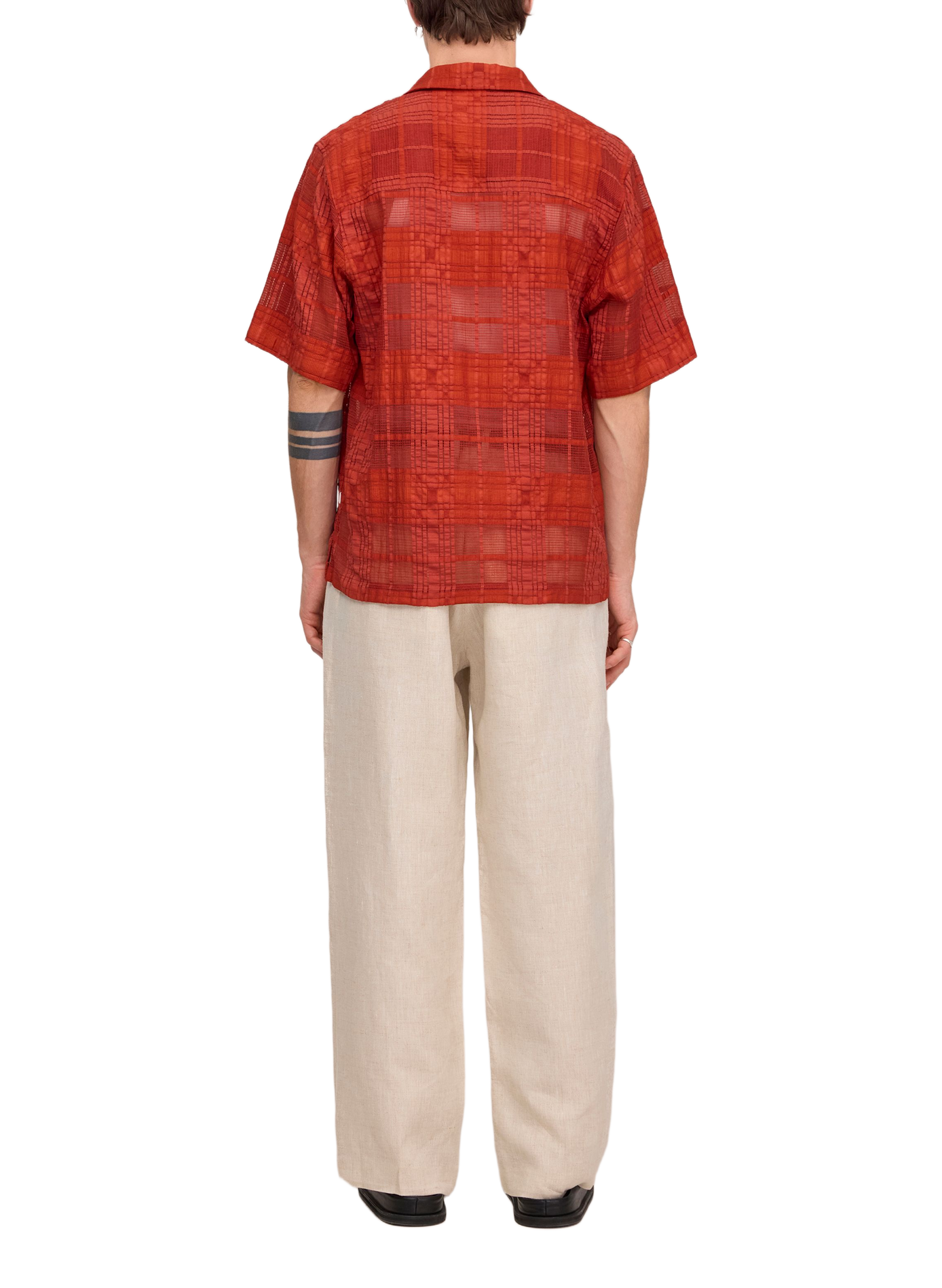 Checked shirt with knit panel NN.07 Red